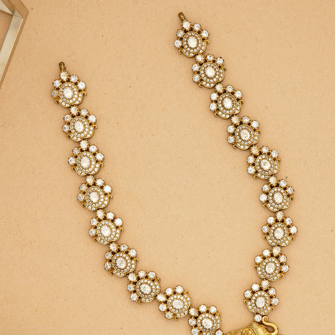 Temple jewellery with elephant pendant