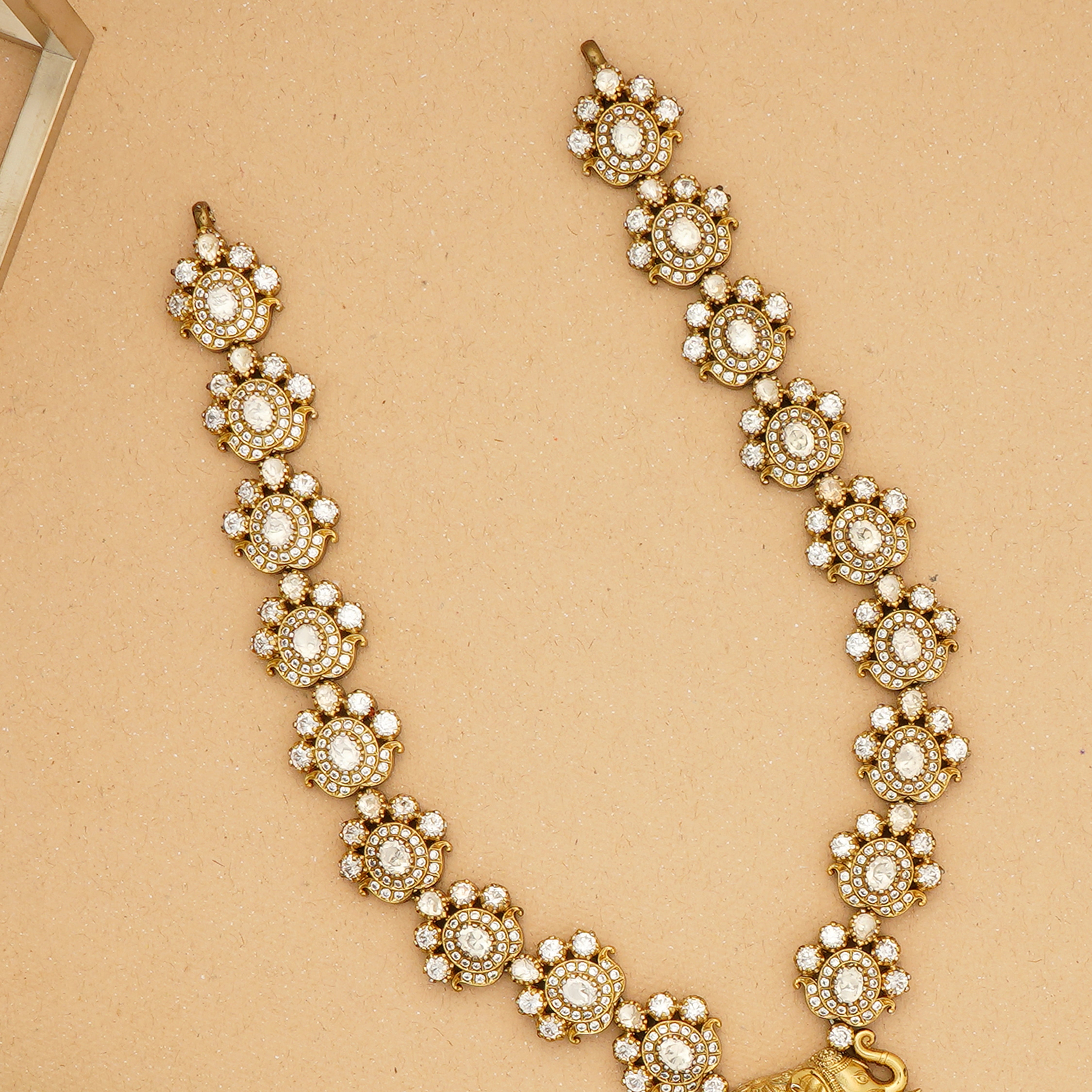 Temple jewellery with elephant pendant