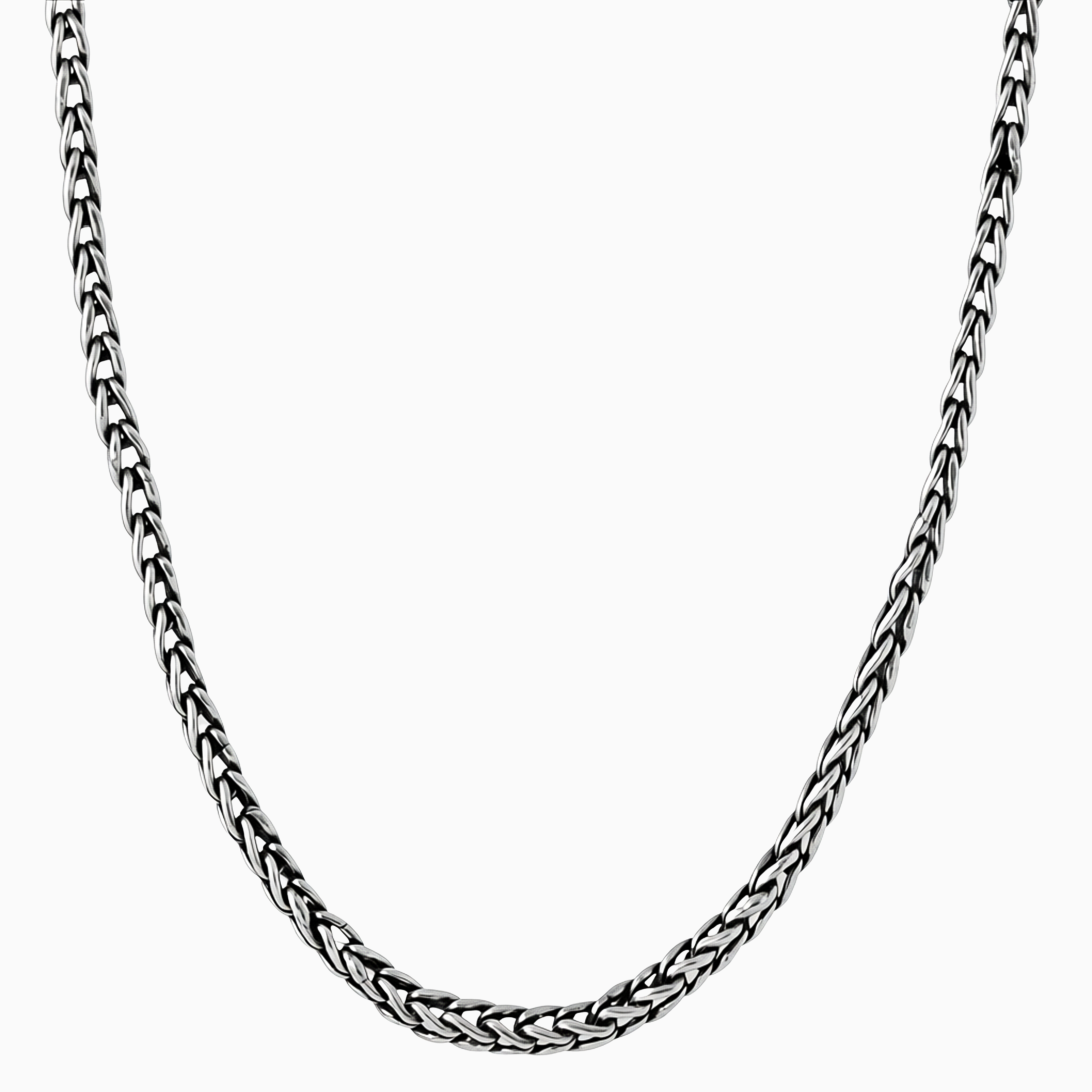 Thick braided sterling silver chain