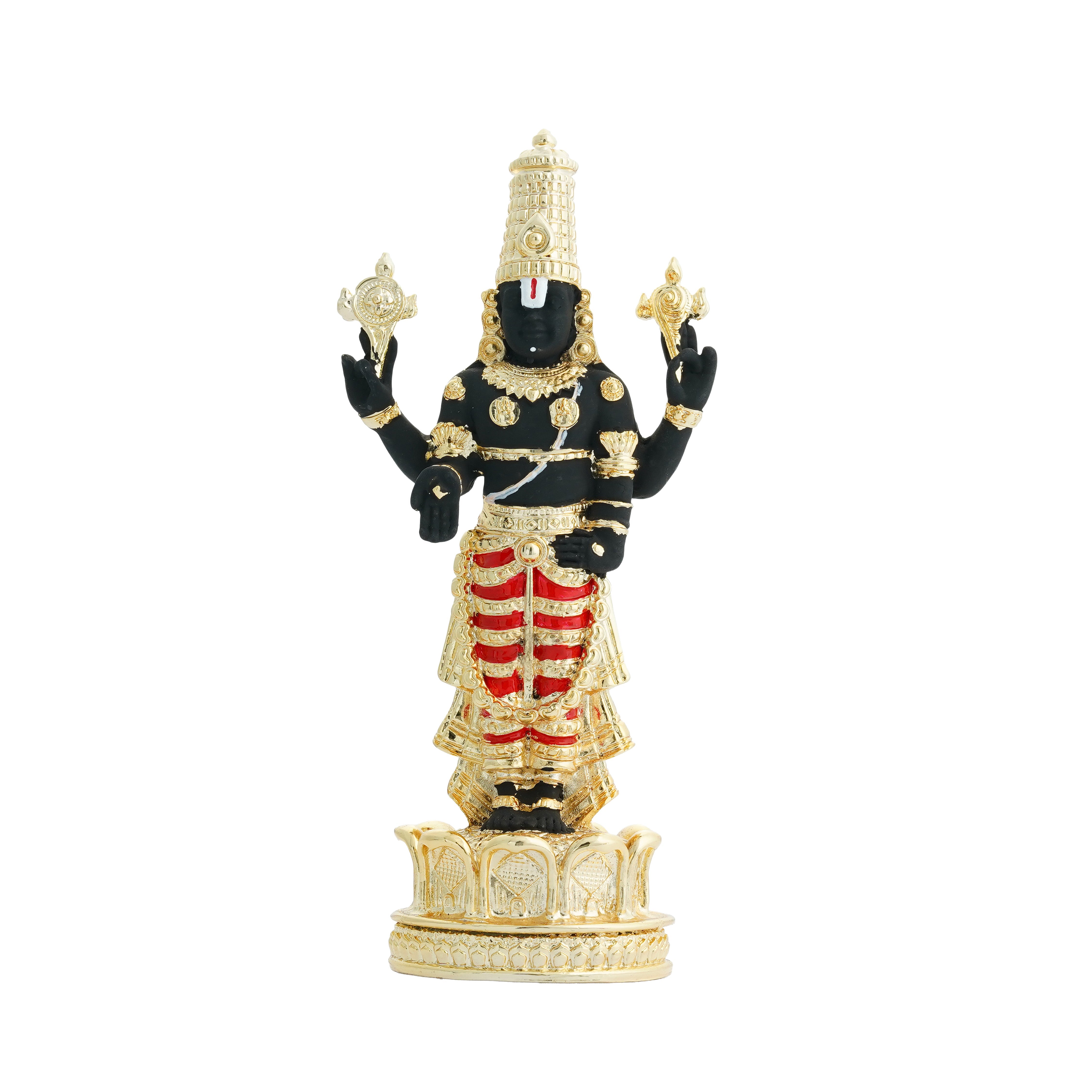 Tirupati Balaji Silver Plated Gold Electroplated Idol