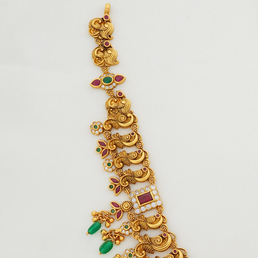 Traditional Gold-Plated Haaram for Weddings and Festivals
