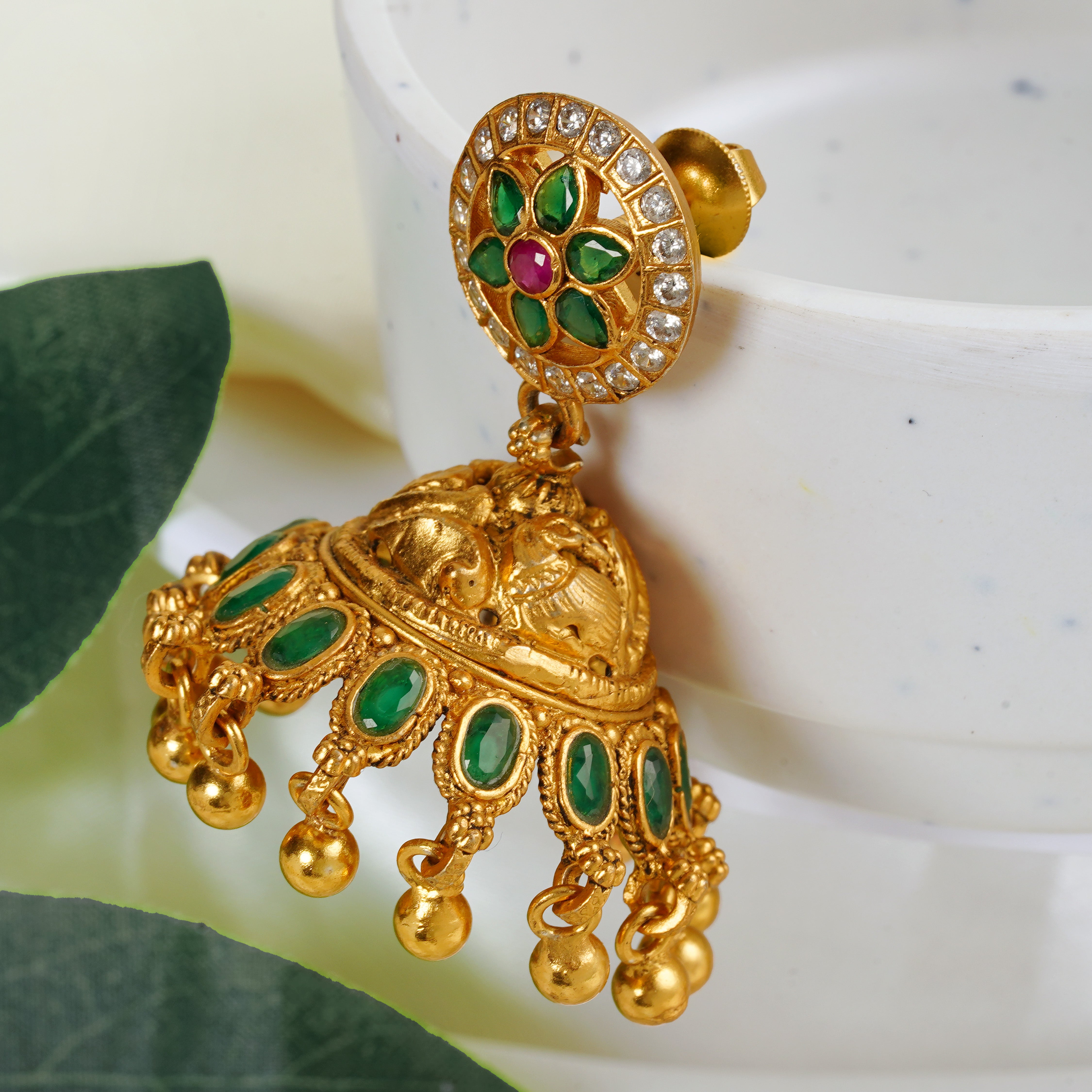 Traditional Jimikki Earrings with Hanging Balls