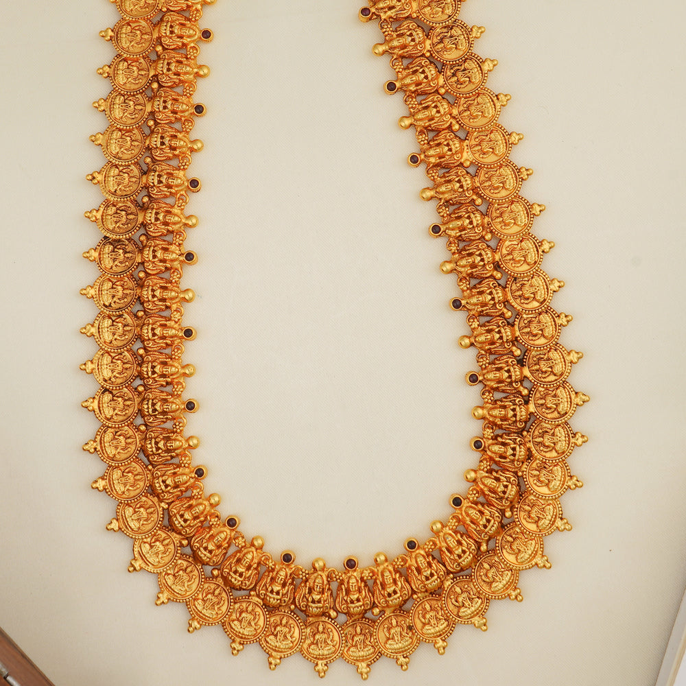Traditional Lakshmi coin necklace for bridal wear