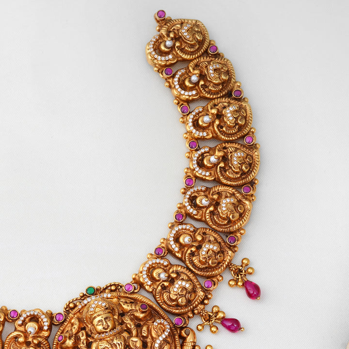 Traditional South Indian Lakshmi bridal necklace