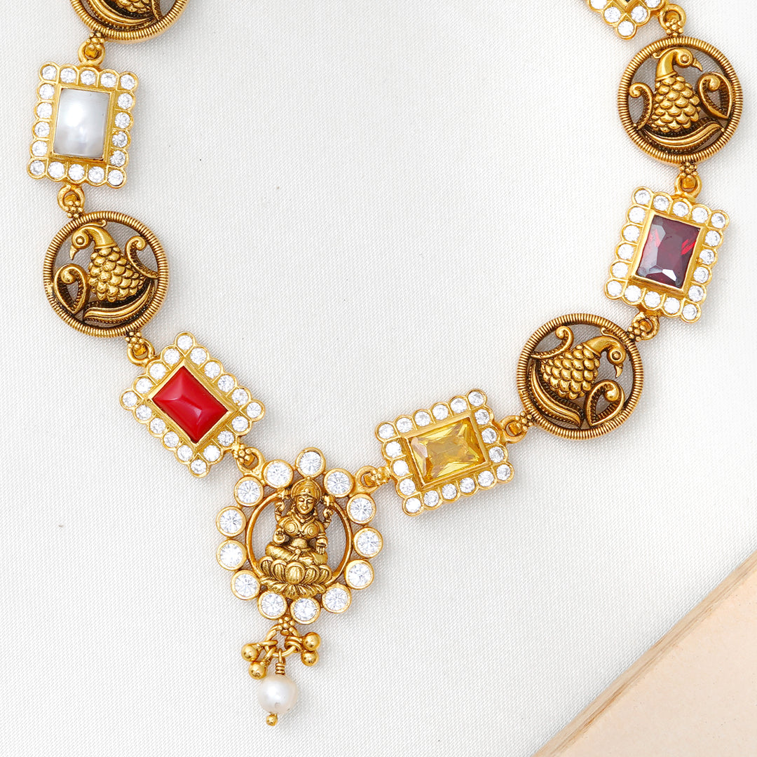 Traditional South Indian Navaratnam necklace