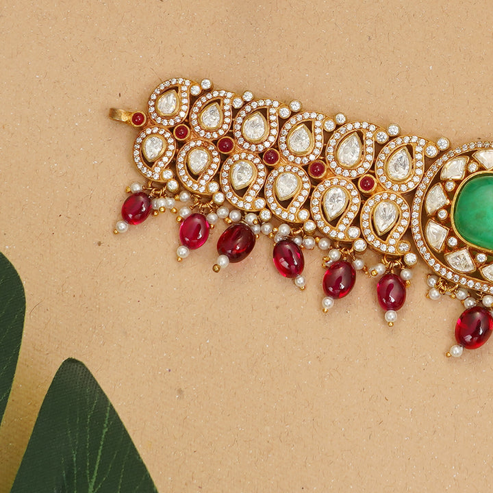 Traditional gold plated choker necklace