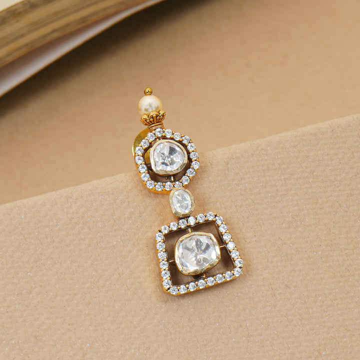 Traditional moissanite stone drop earrings