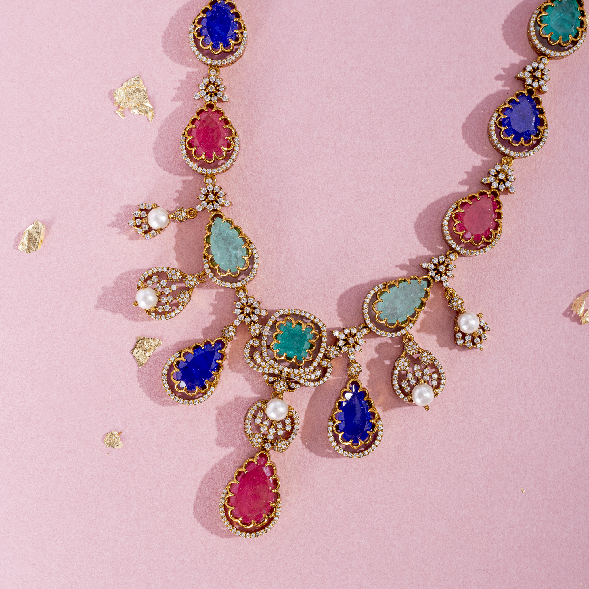 Traditional multicolour bridal jewellery