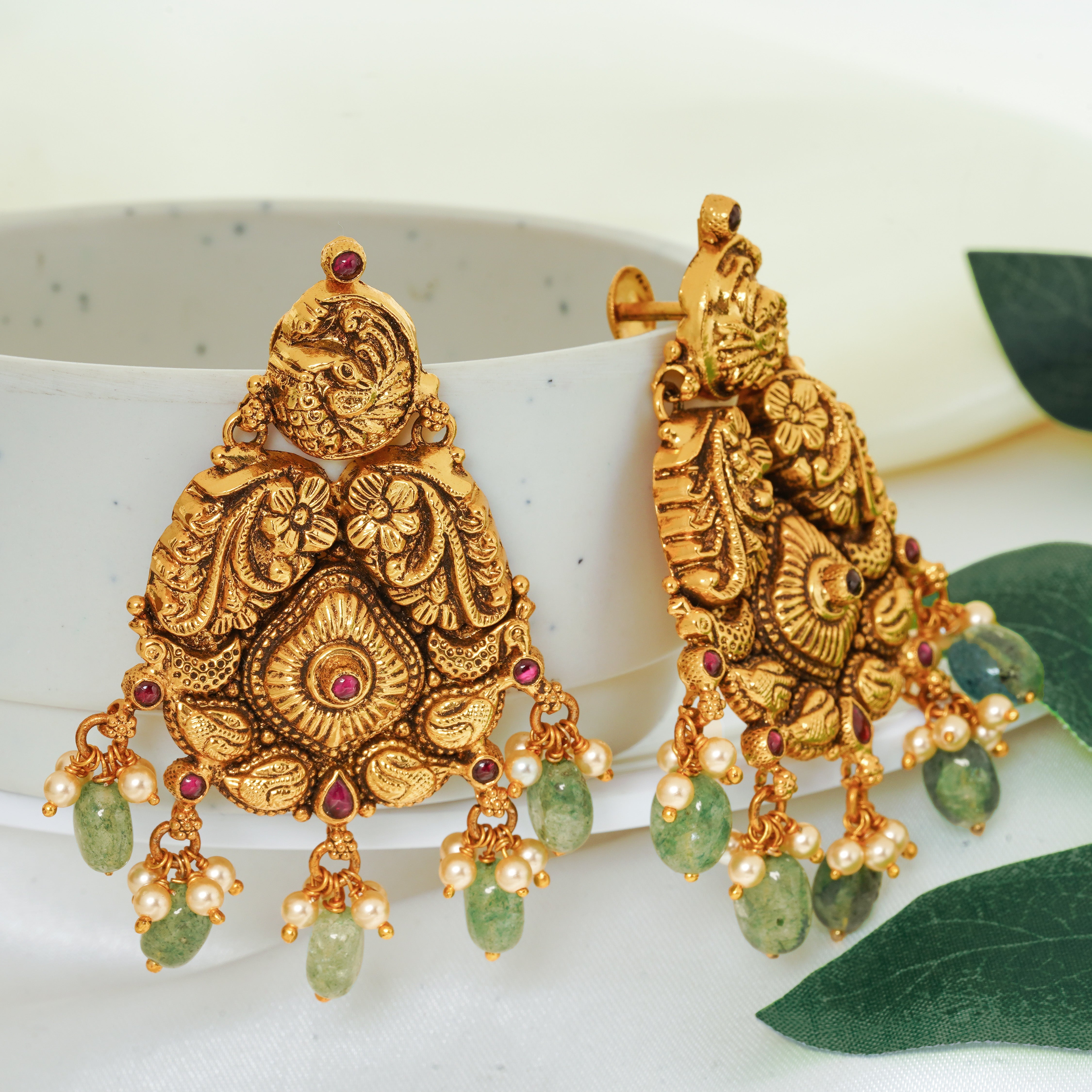 Traditional pearl drop earrings for women