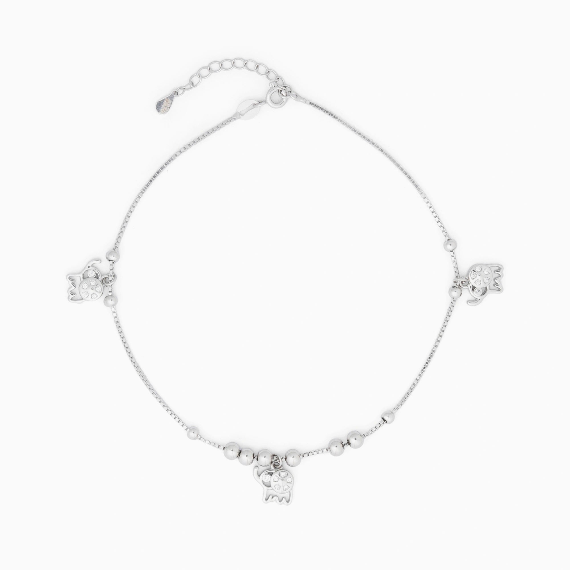 Triple Elephant Charm Anklet Ishna