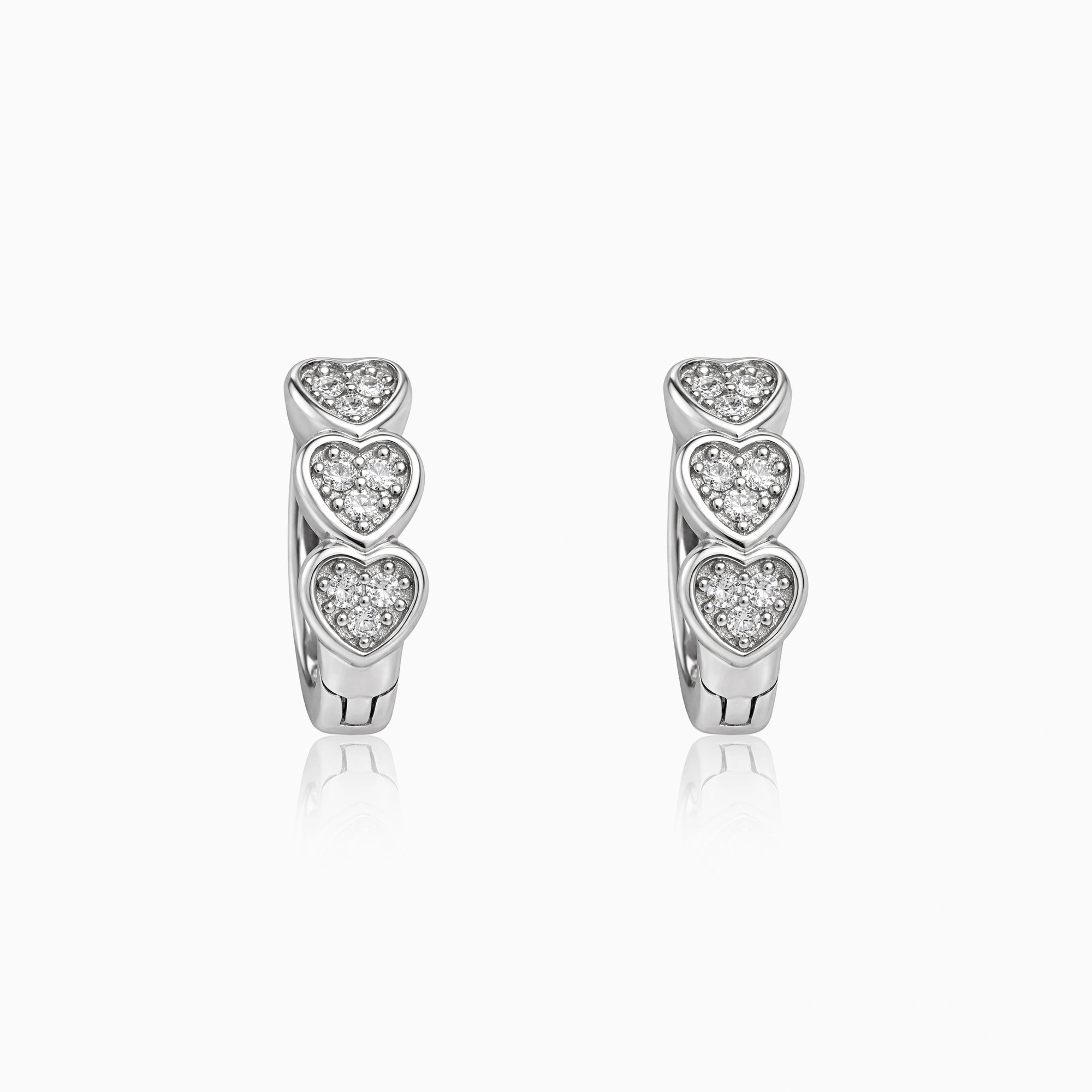 Triple Heart Hoop Earrings Ishna