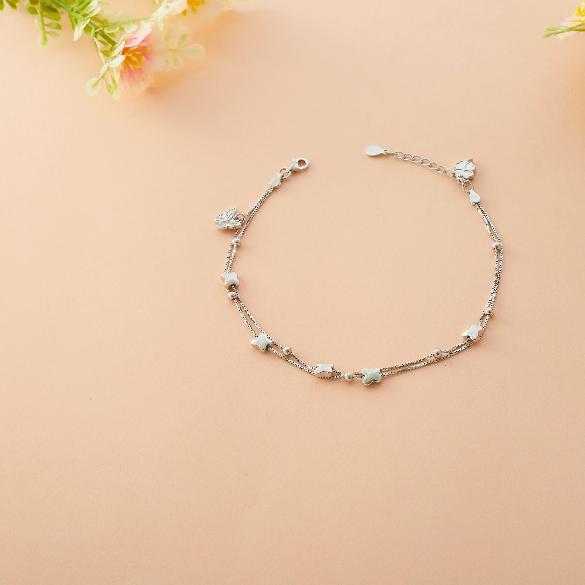 Twin Layer Butterfly Motif Anklet Ishna