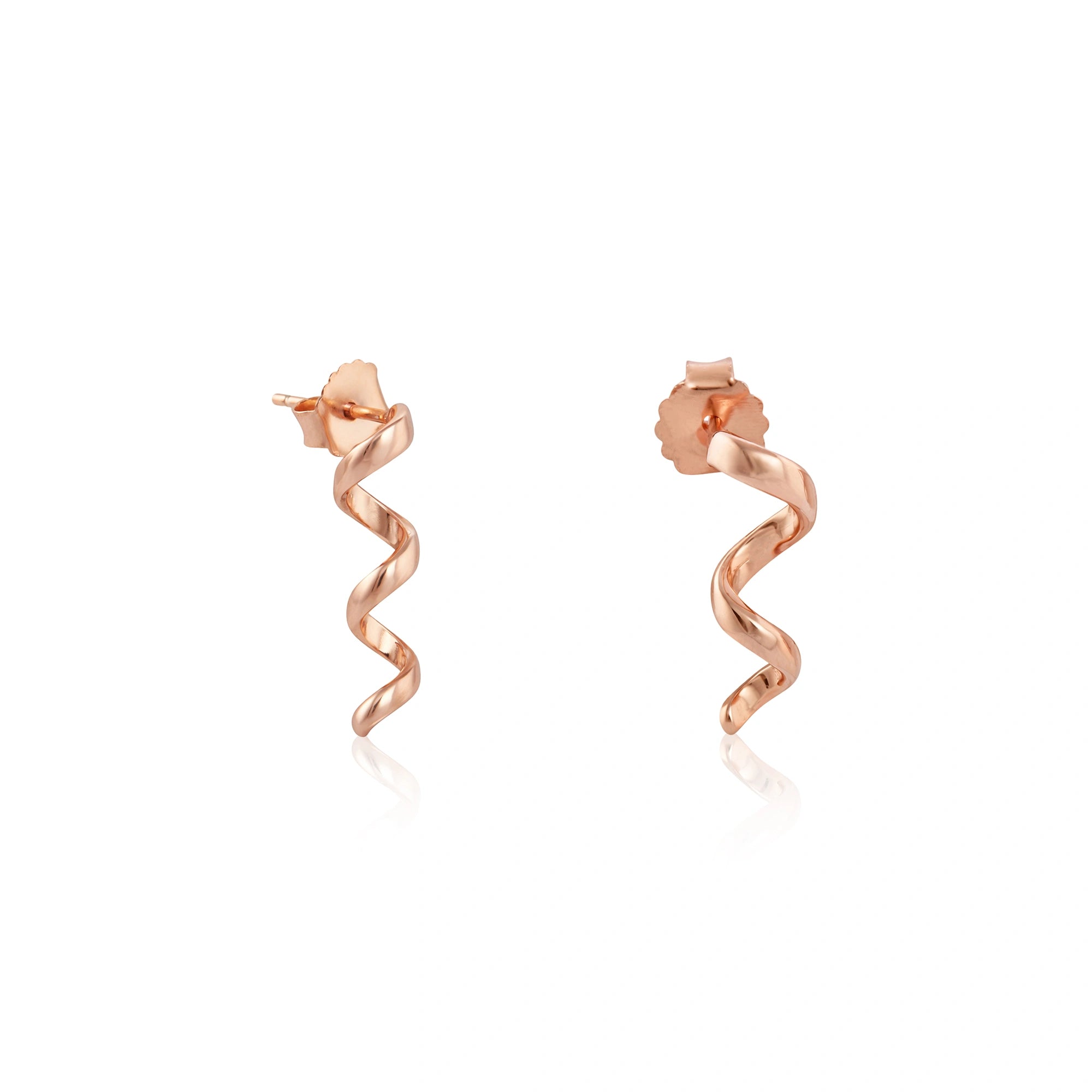 Twisted Wave Drop Stud Earrings