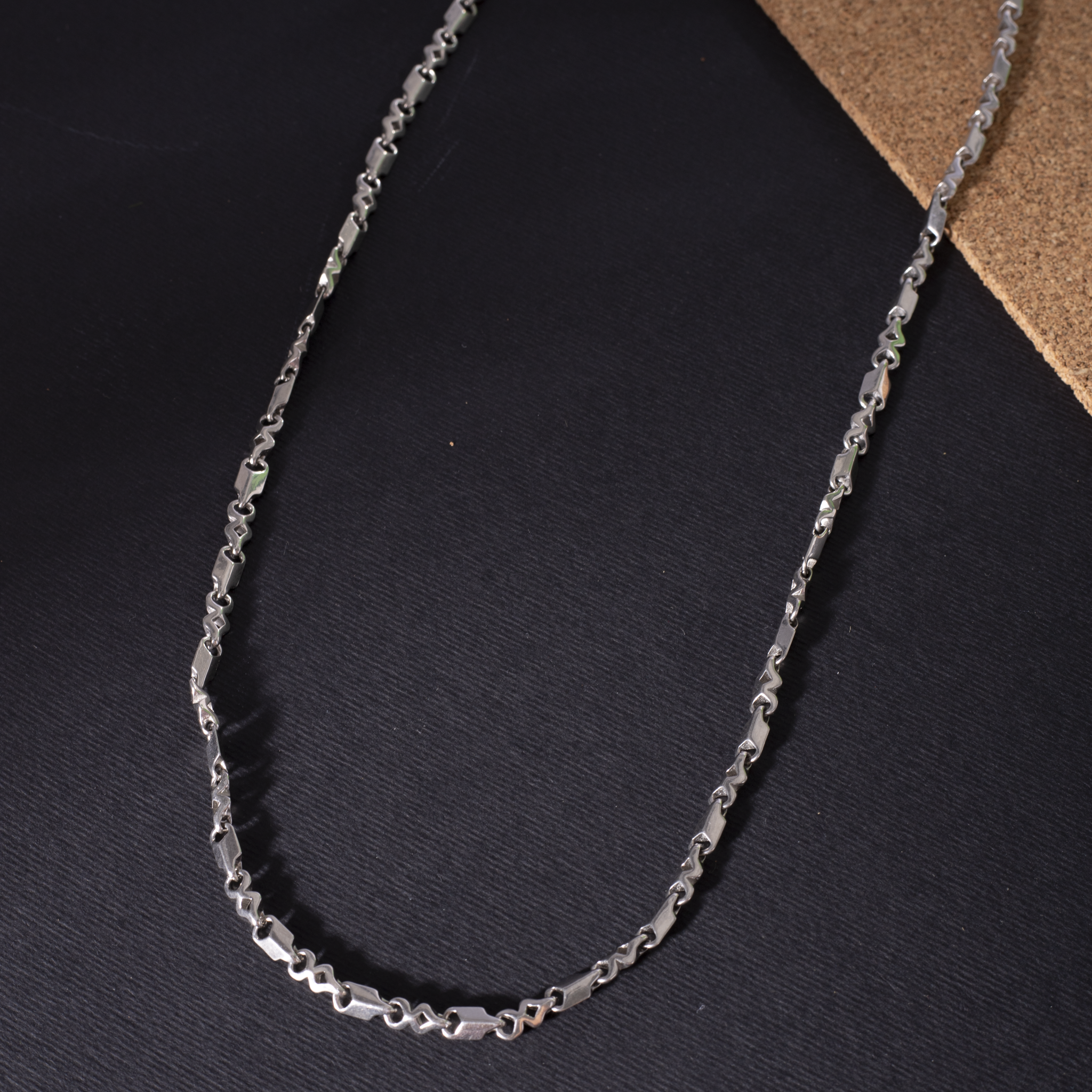 Twisted silver chain