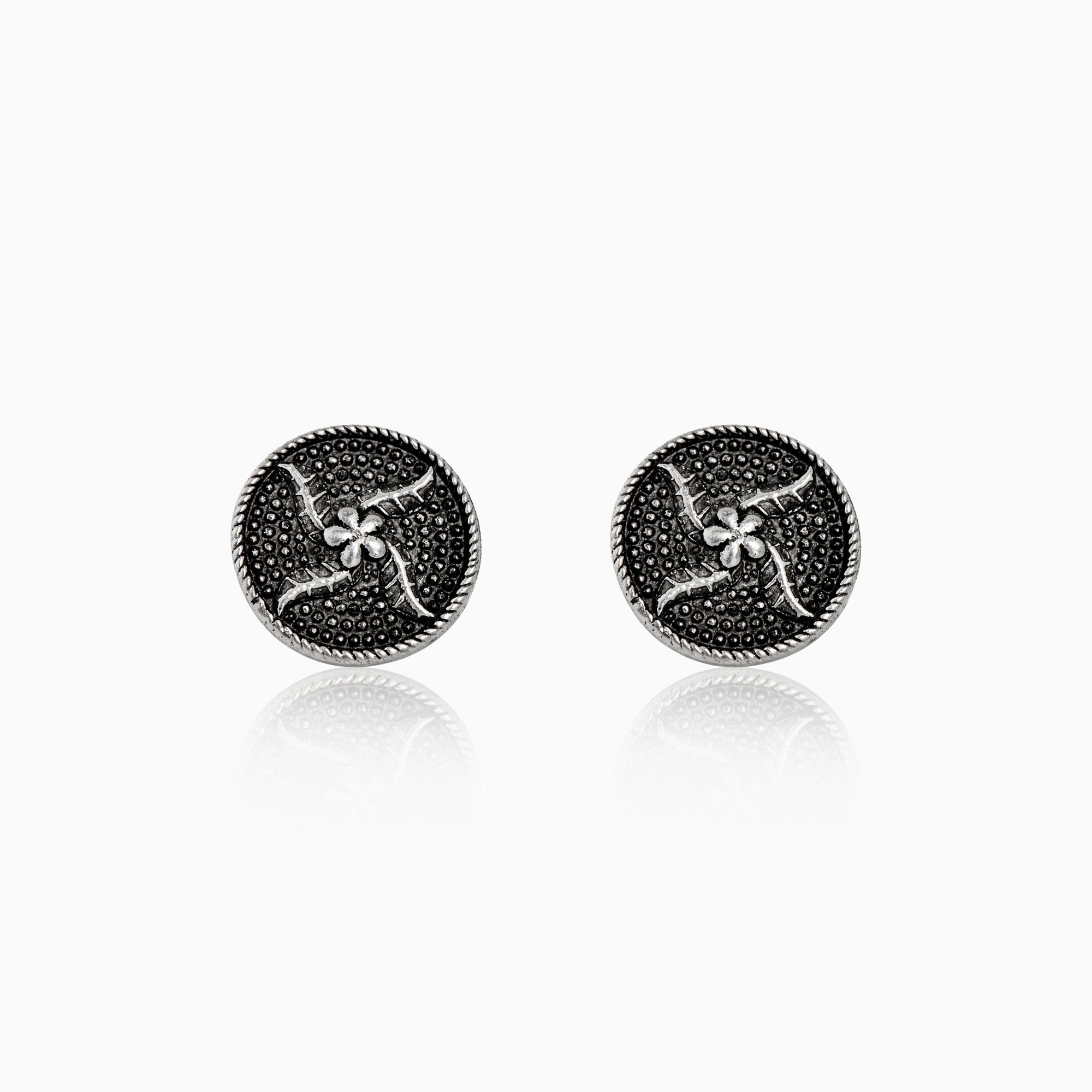 Vintage Floral Side Stud Earrings Ishna