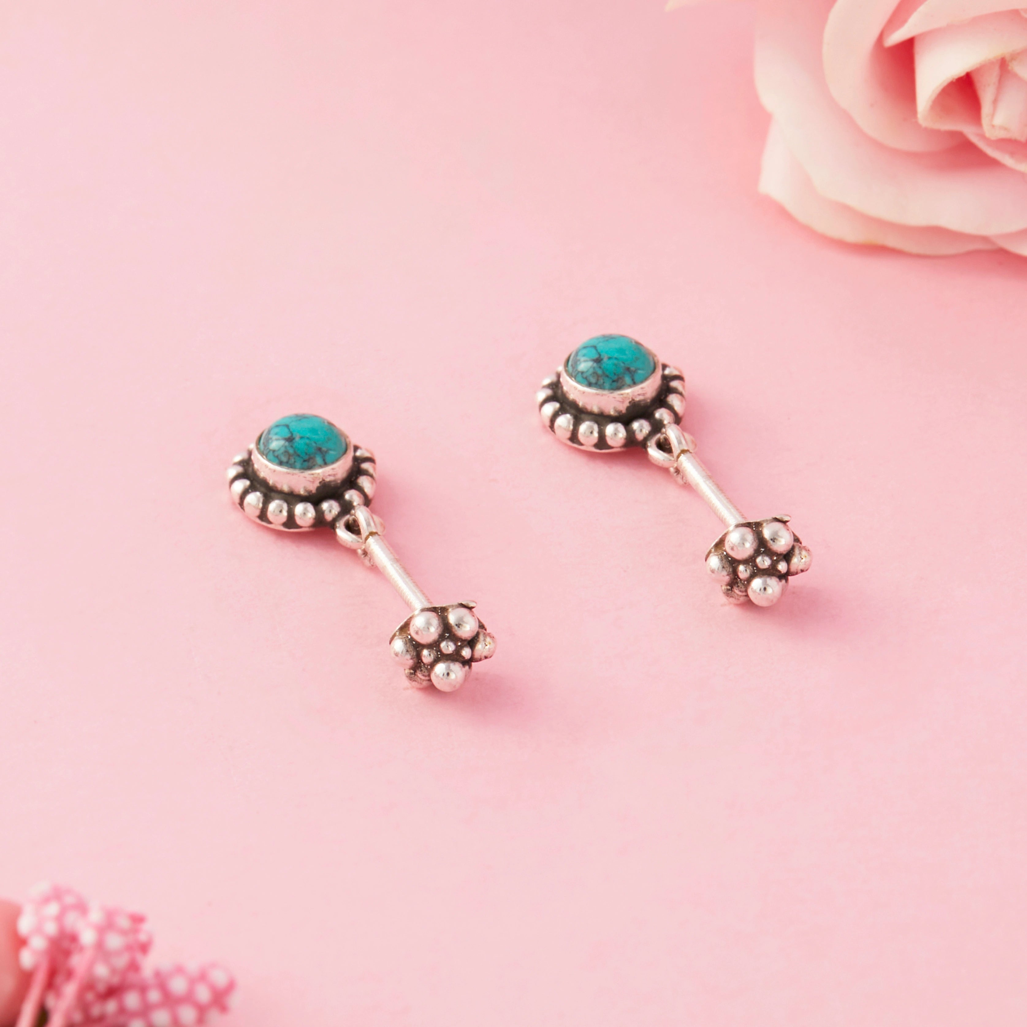 Vintage Turquoise Drop Earrings Ishna