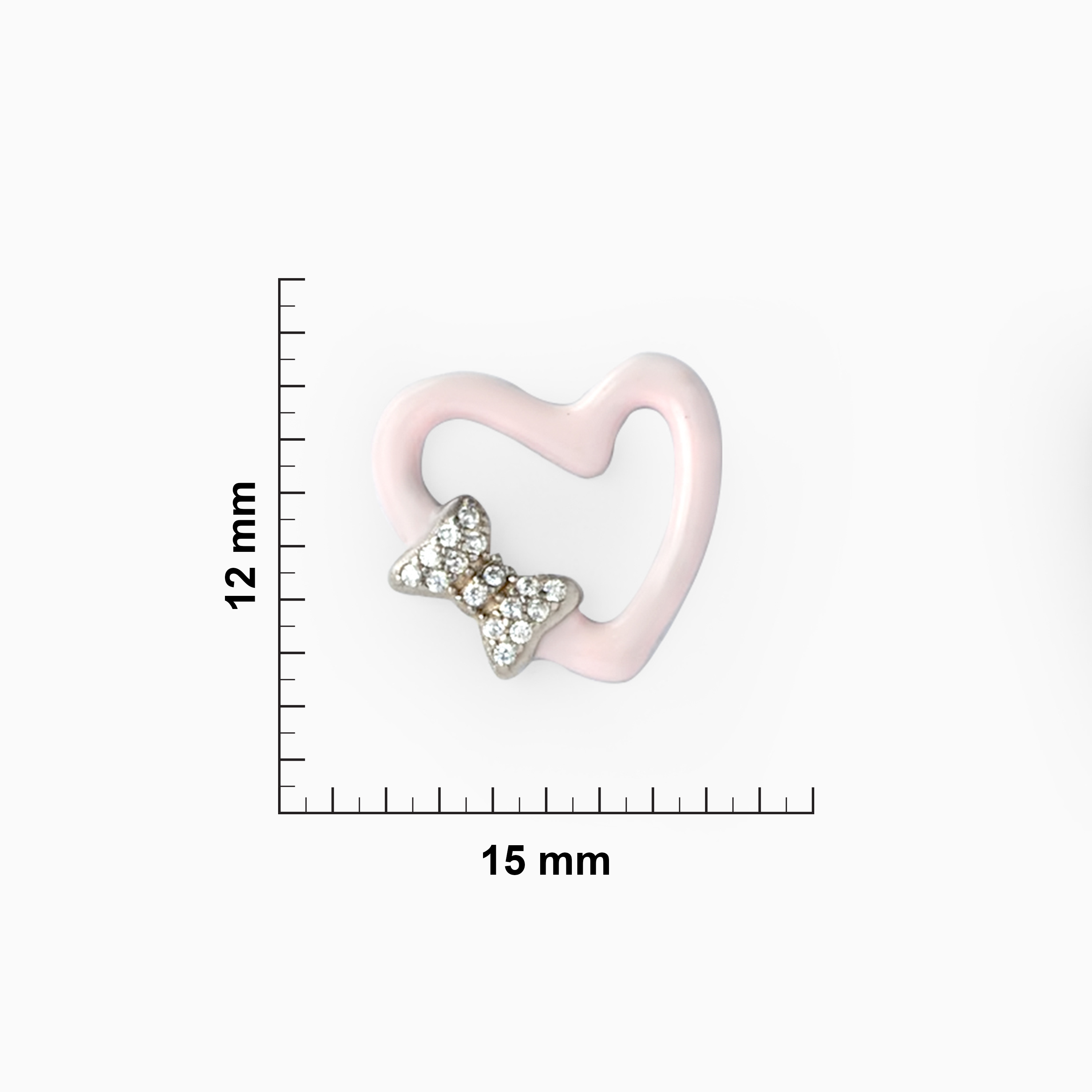 White Heart Motif Earrings with Bow Design Ishna