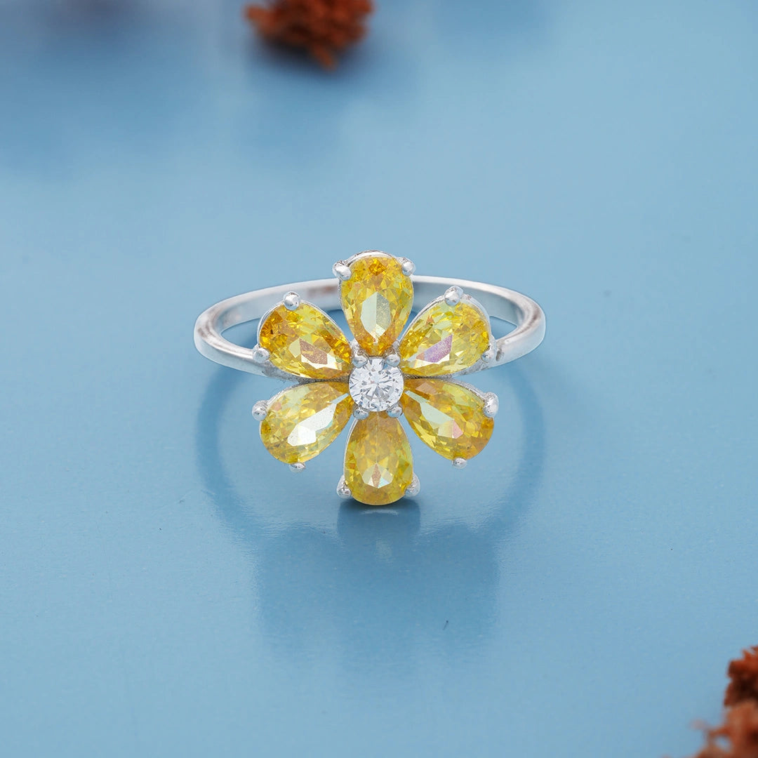 Yellow Floral Ring Ishna