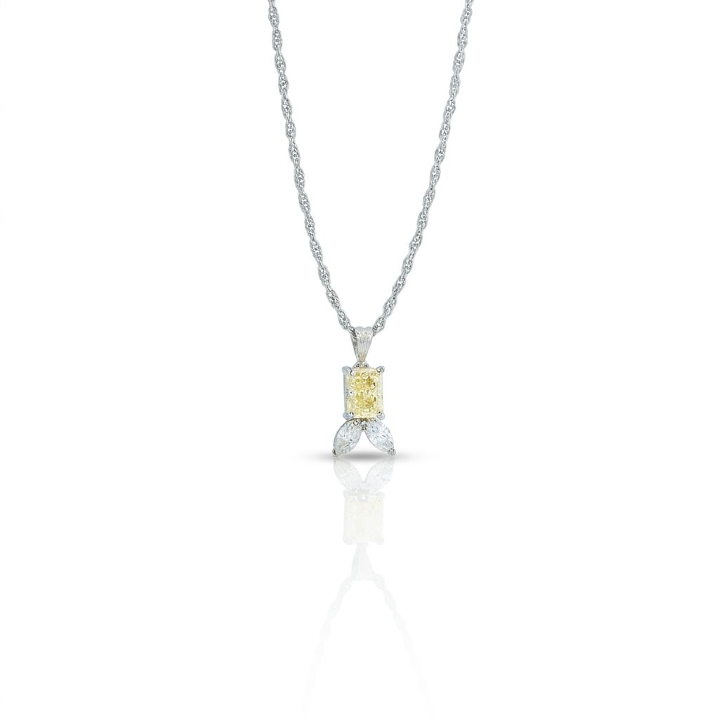 Yellow Radiant CZ Pendant Chain Ishna