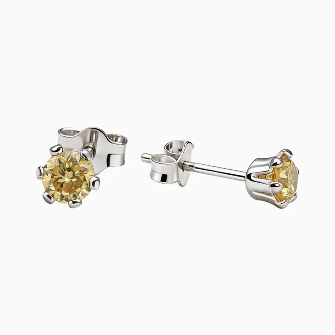 Yellow crystal stud earrings