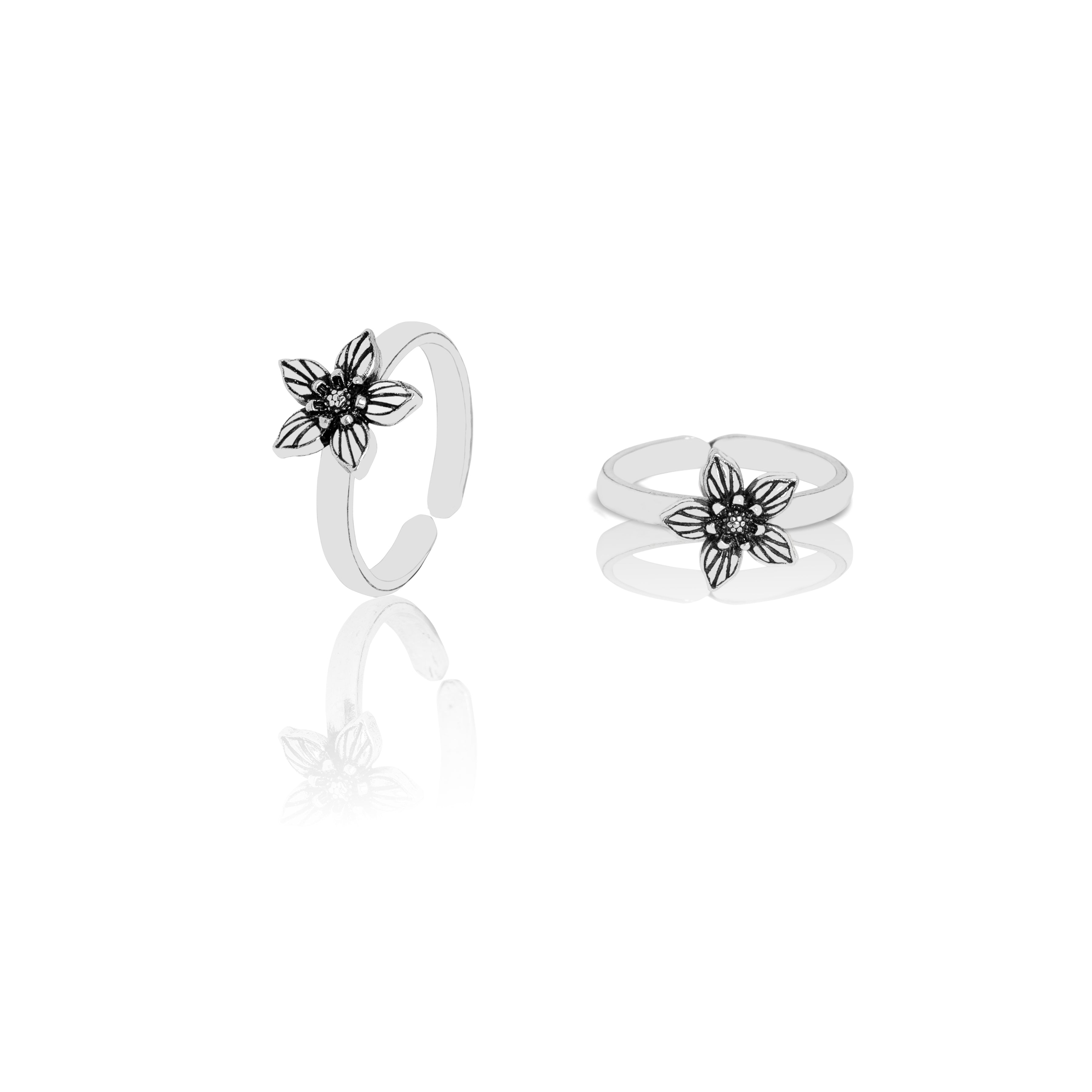 adjustable floral toe ring