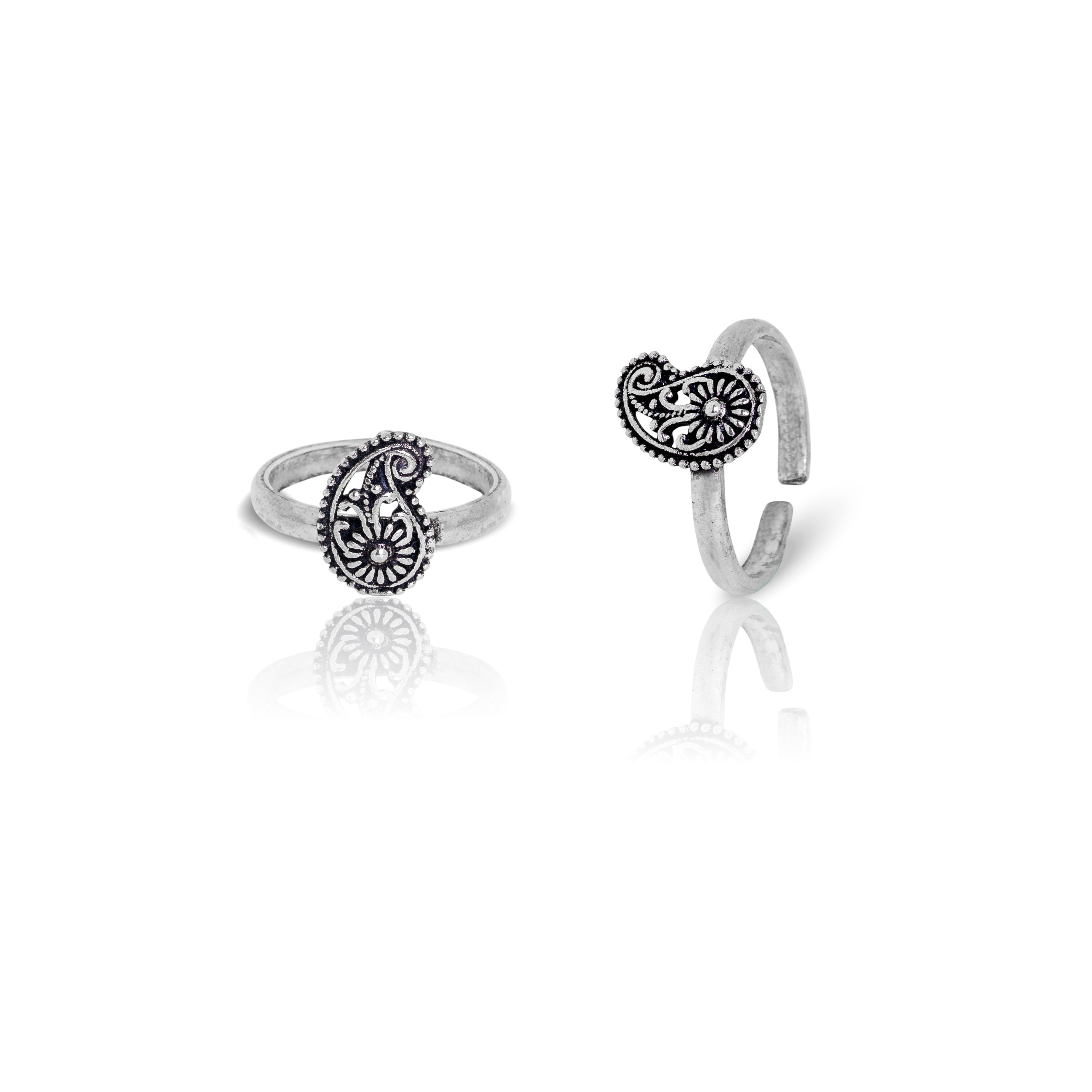 adjustable silver toe ring