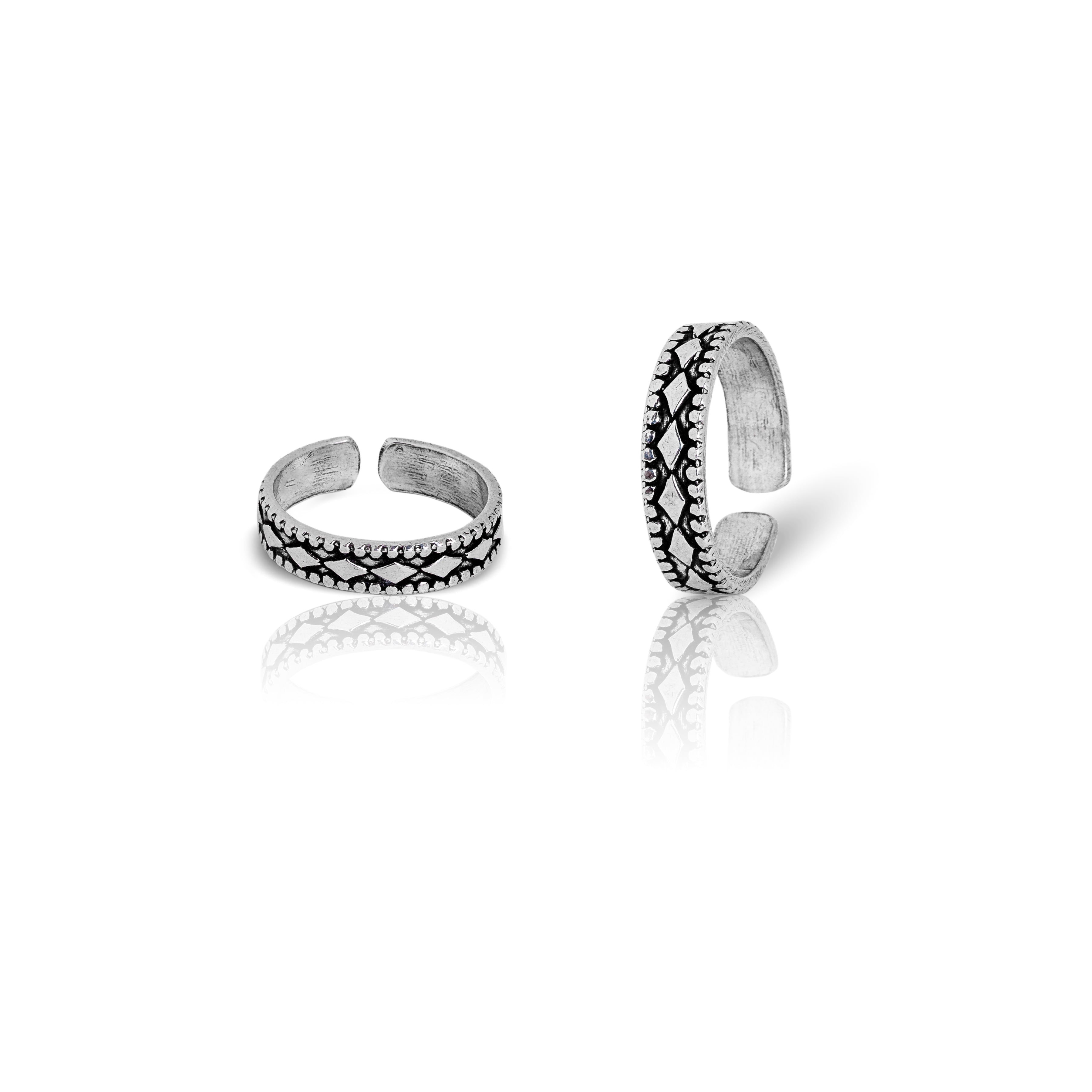adjustable silver toe rings