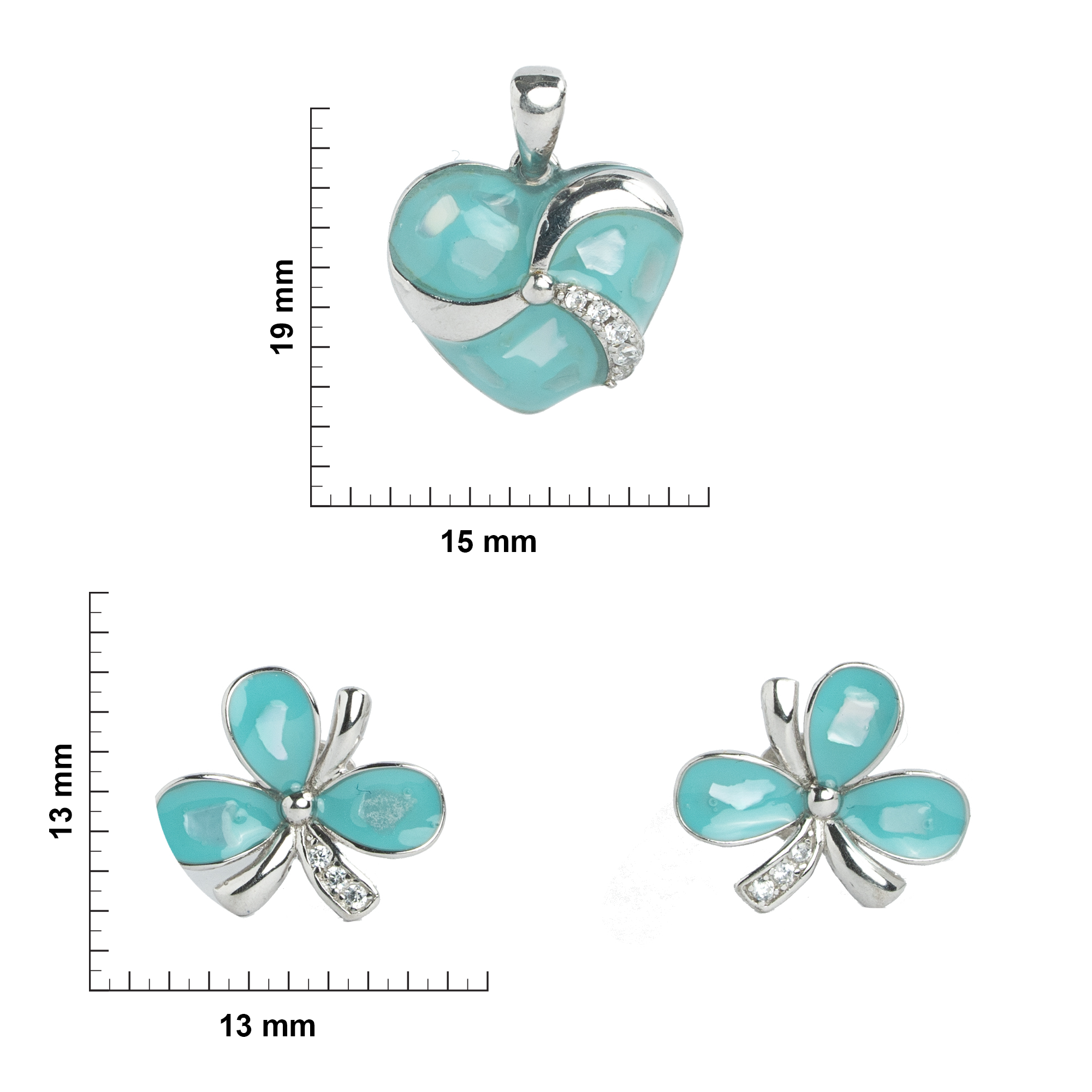 aqua stone silver stud earrings