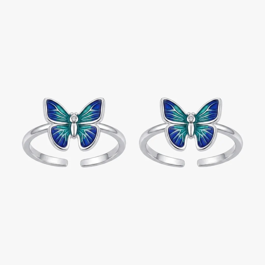 blue butterfly silver