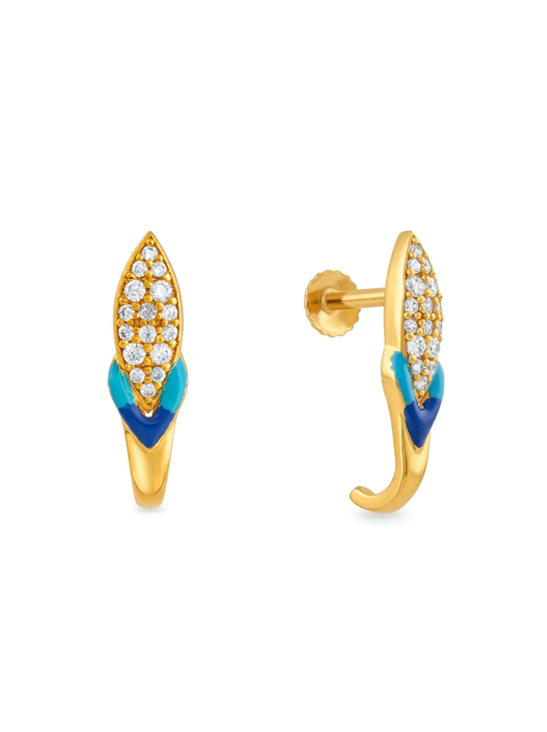 blue enamel earrings for women