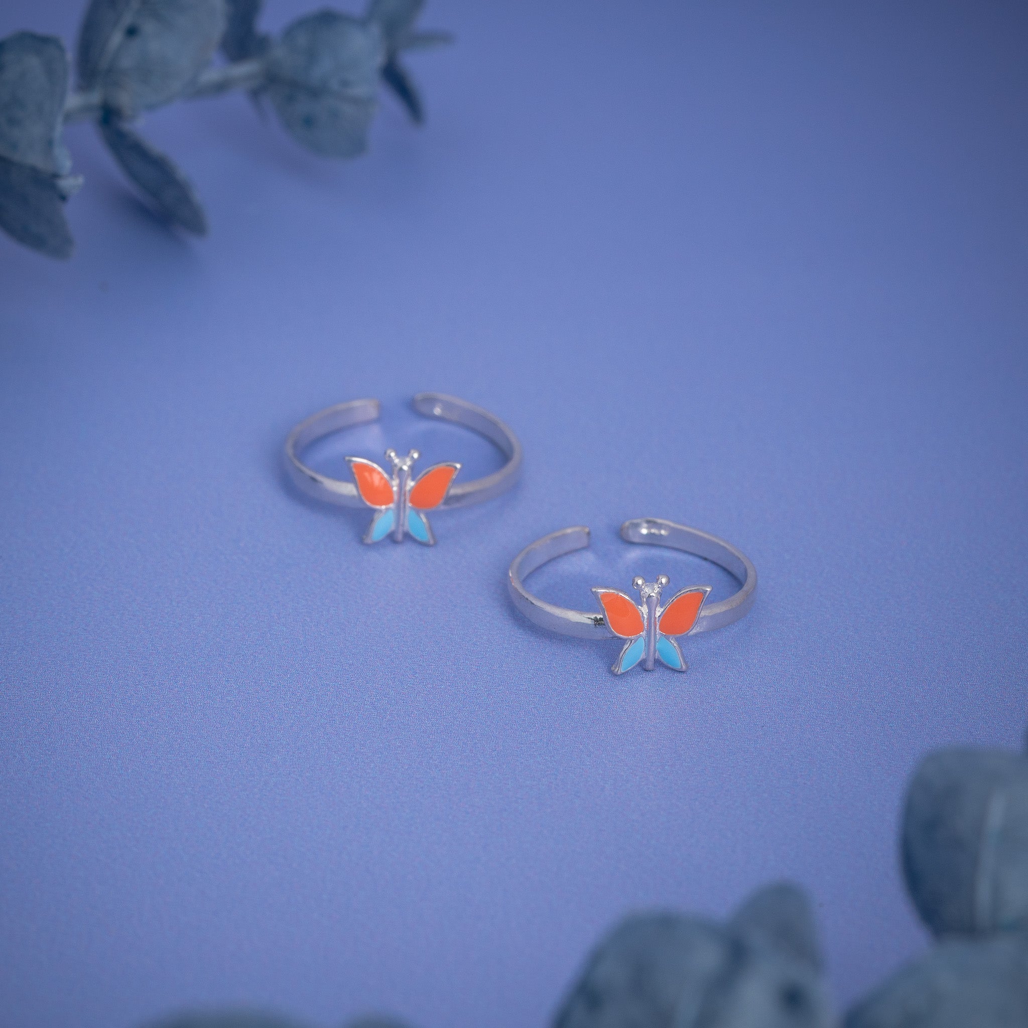butterfly silver toe ring