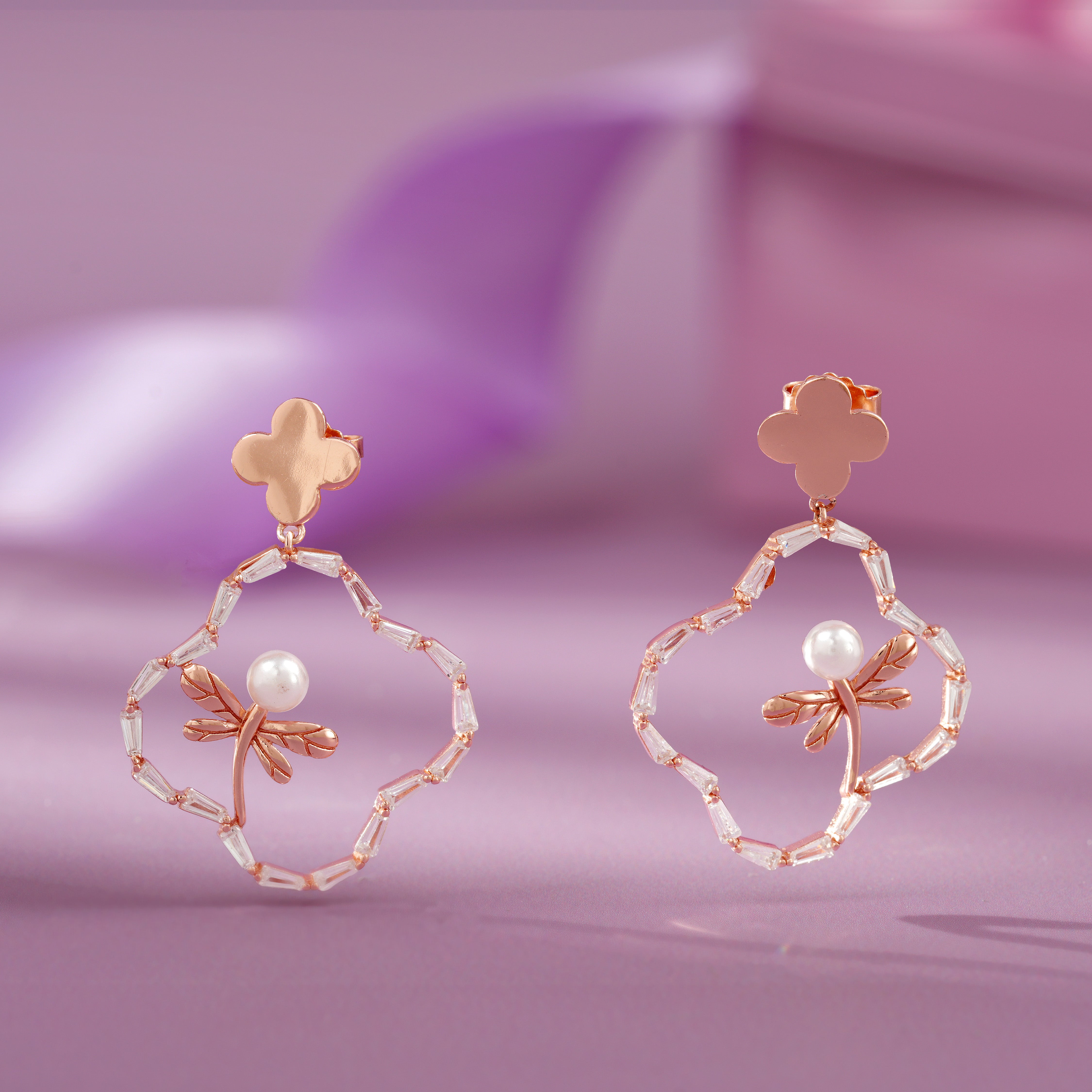 clover drop earrings