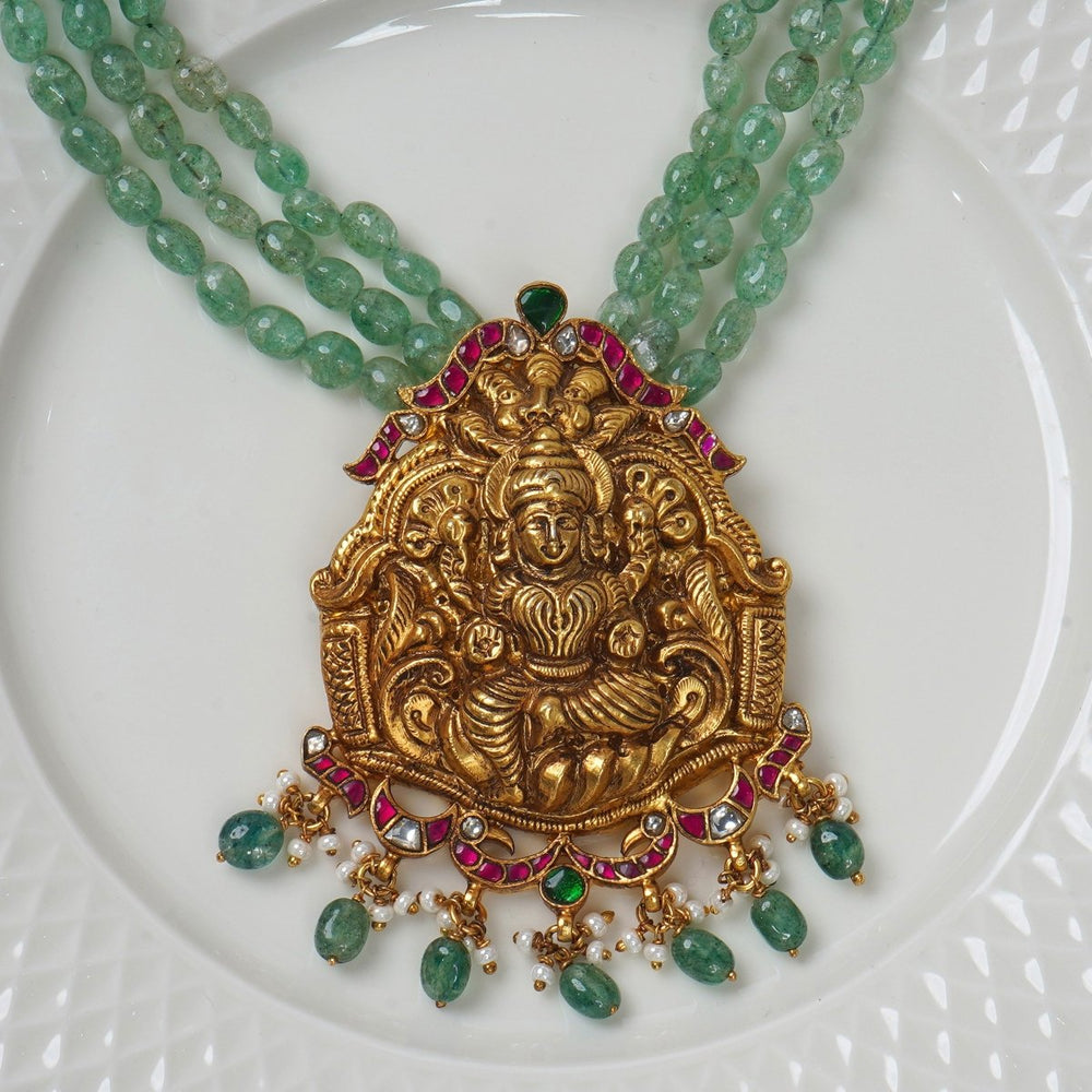 Deep Nagas Lakshmi Green Beads MalaiMalaiIshna