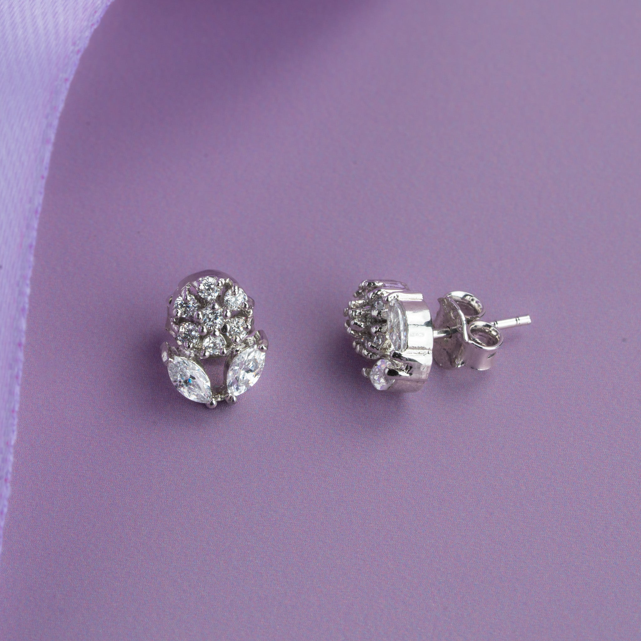 earrings with cluster and marquise stones