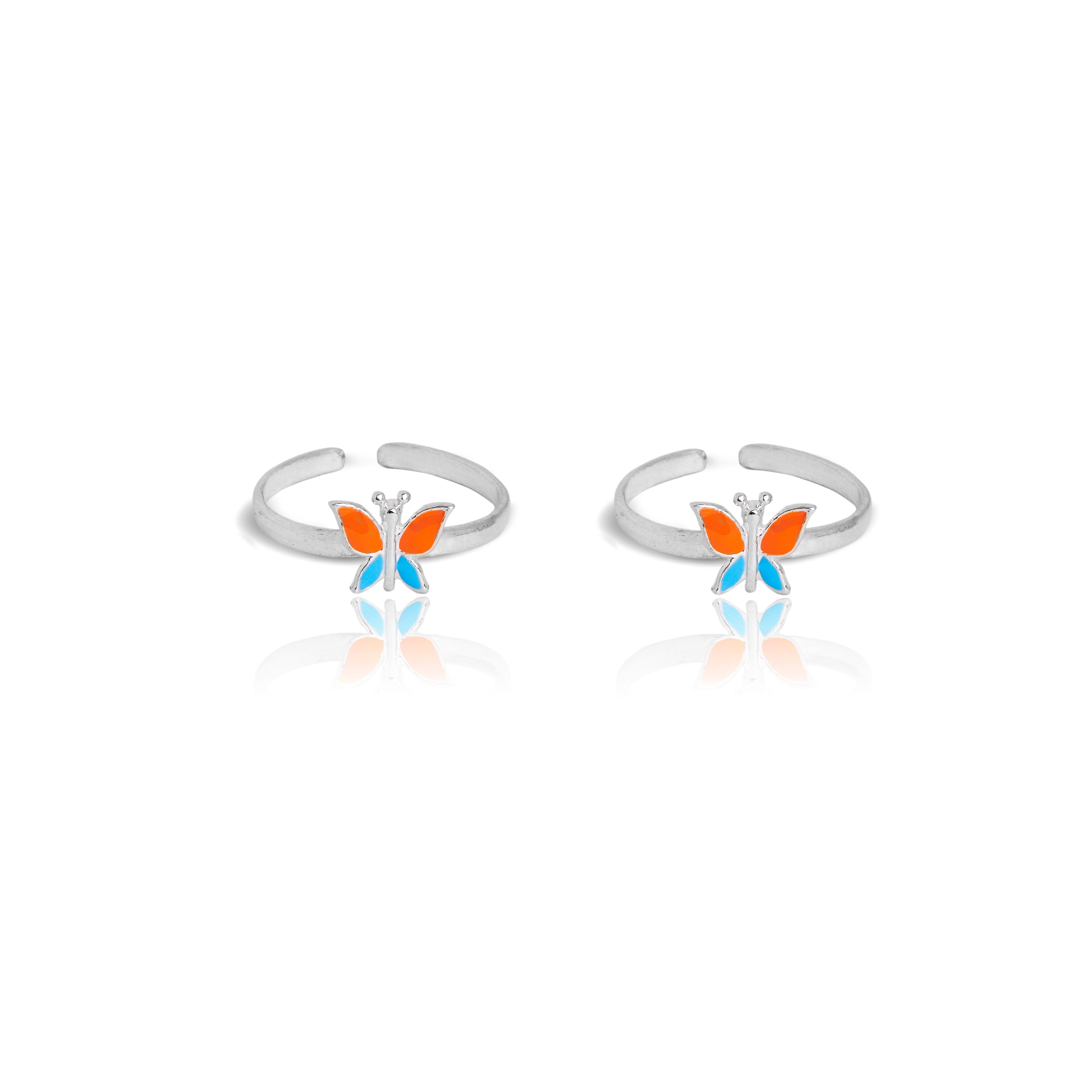 enamel butterfly toe ring