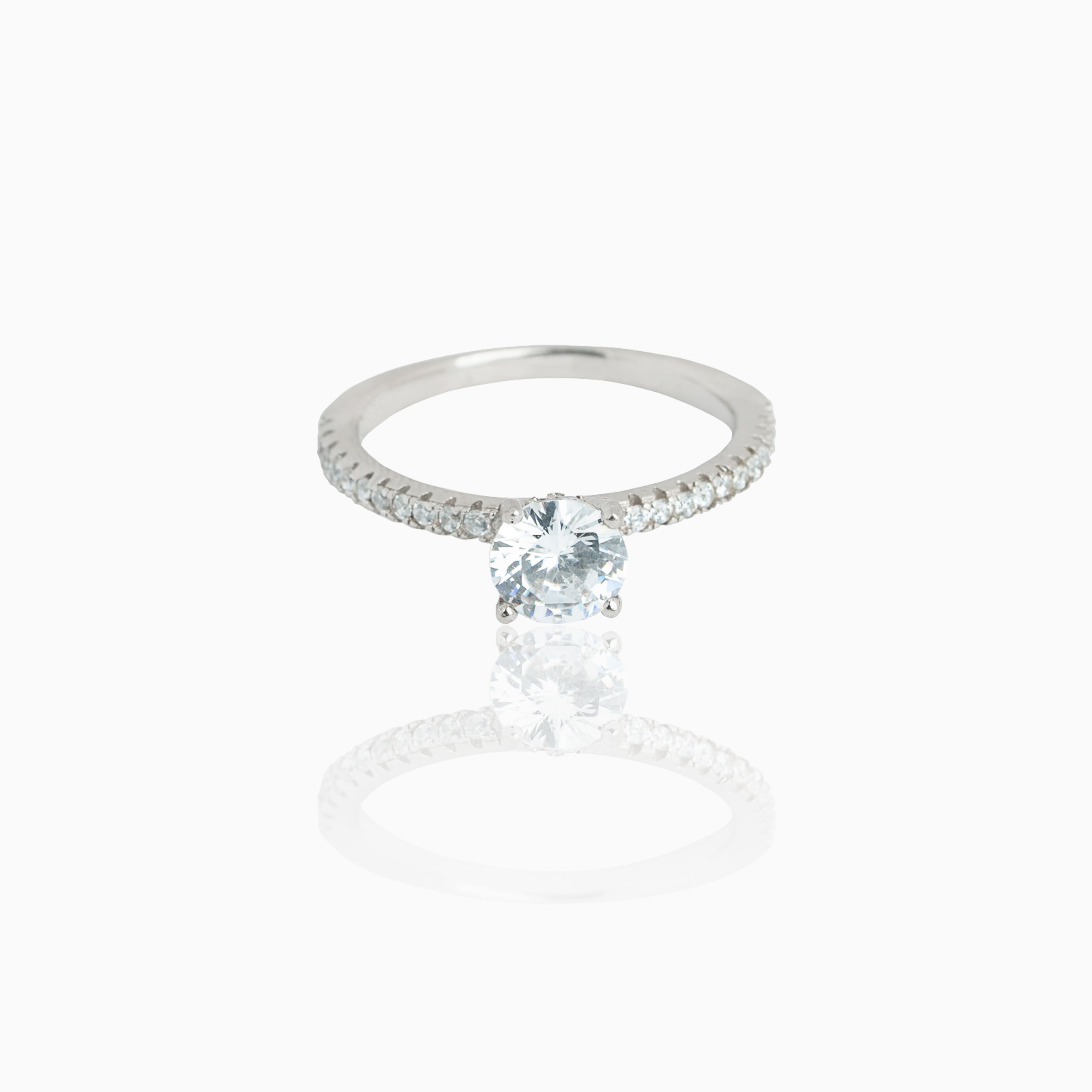 engagement-style silver ring 