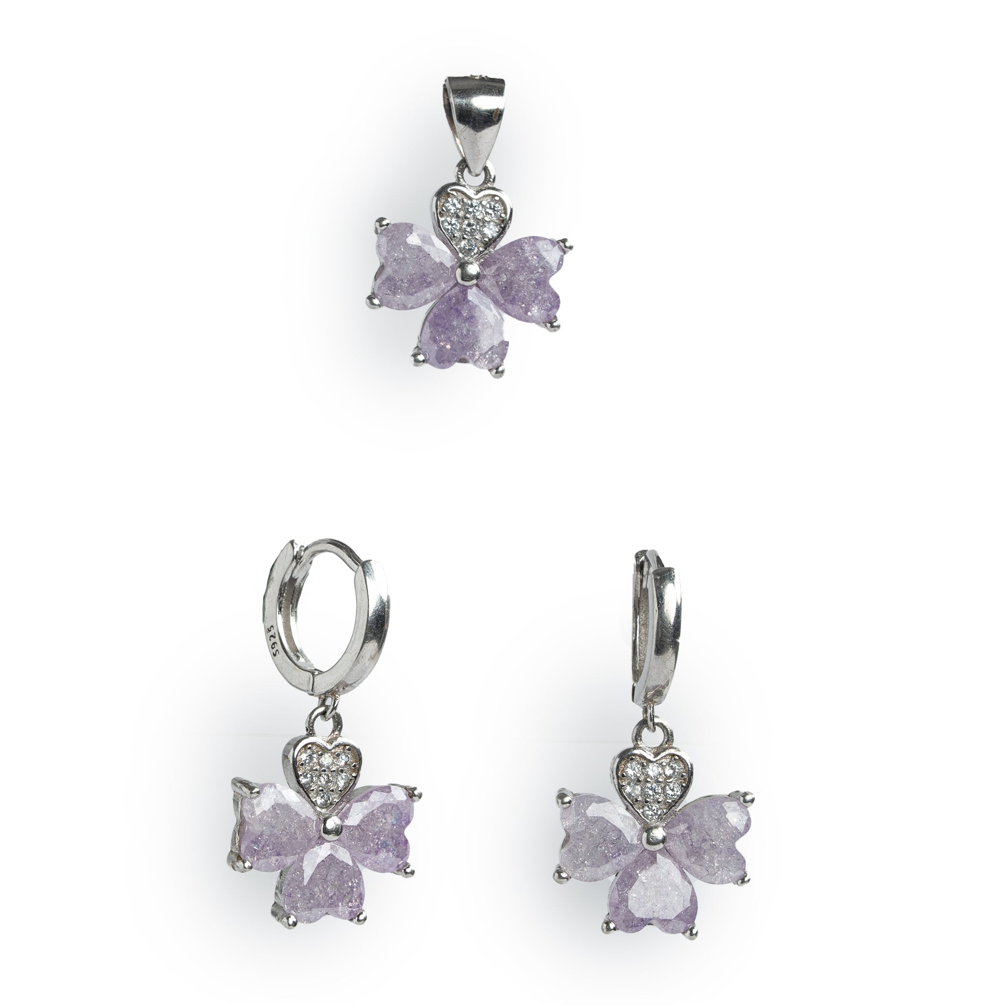 floral butterfly earrings silver