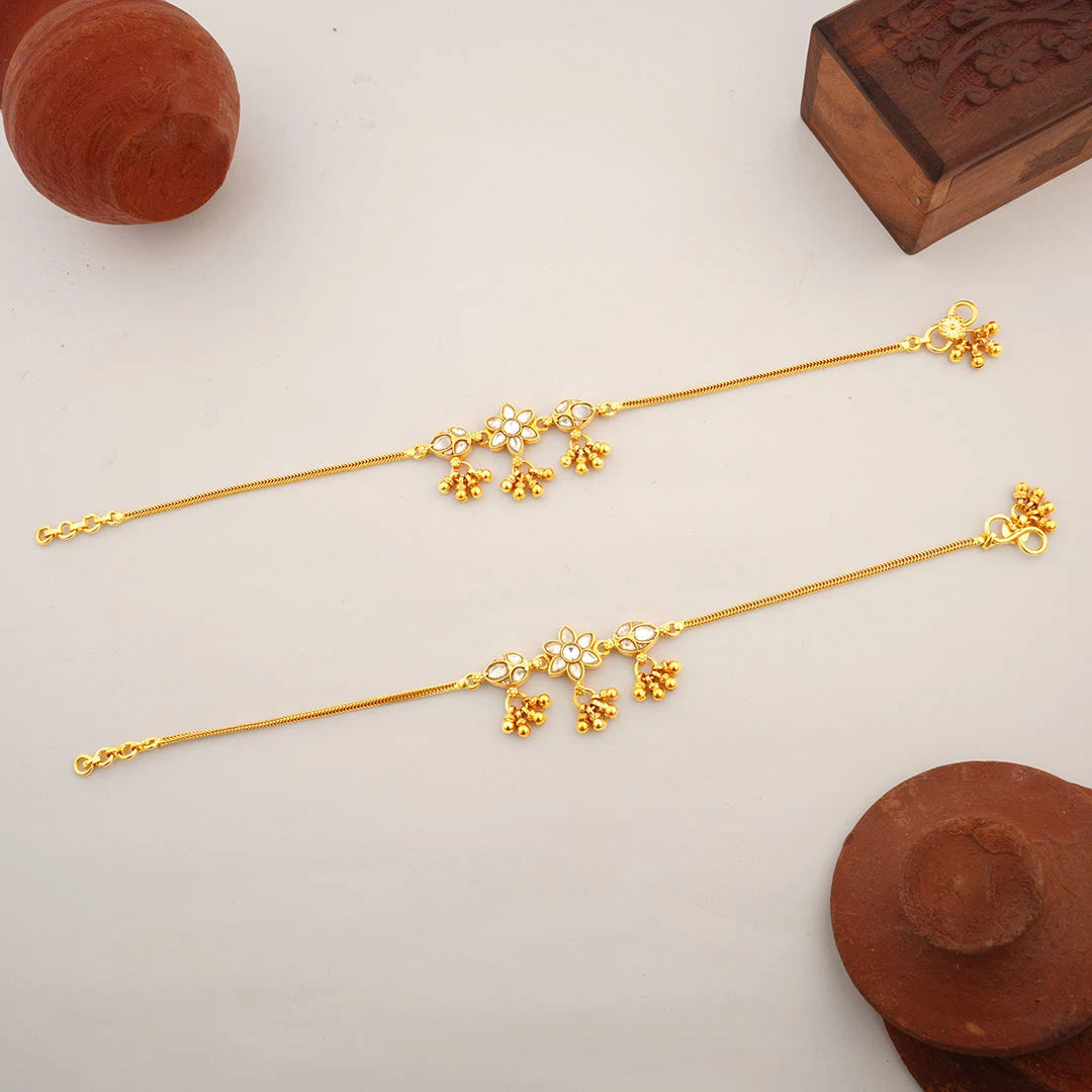 floral gold plated anklet