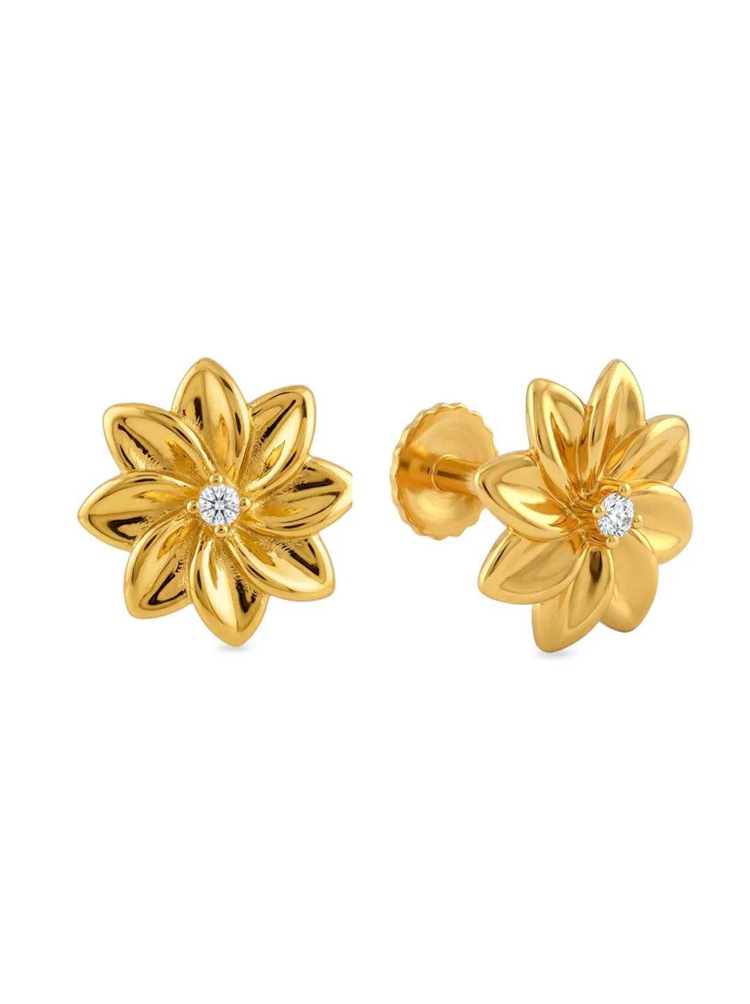 floral gold plated silver earrings