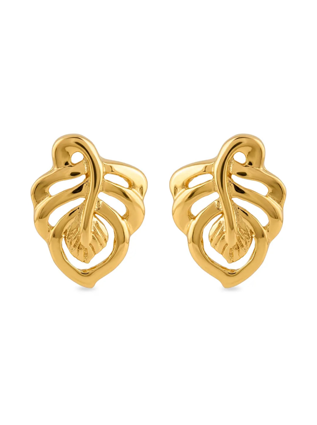 floral heart gold plated silver earrings