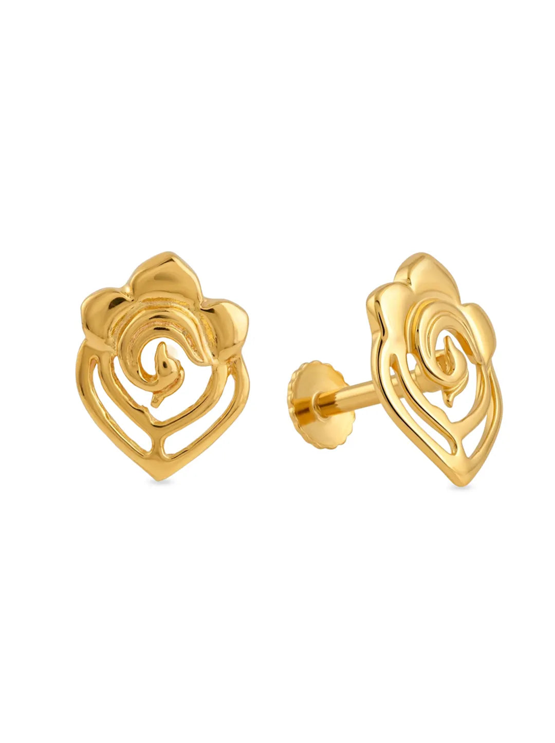 floral swirl stud earrings for women