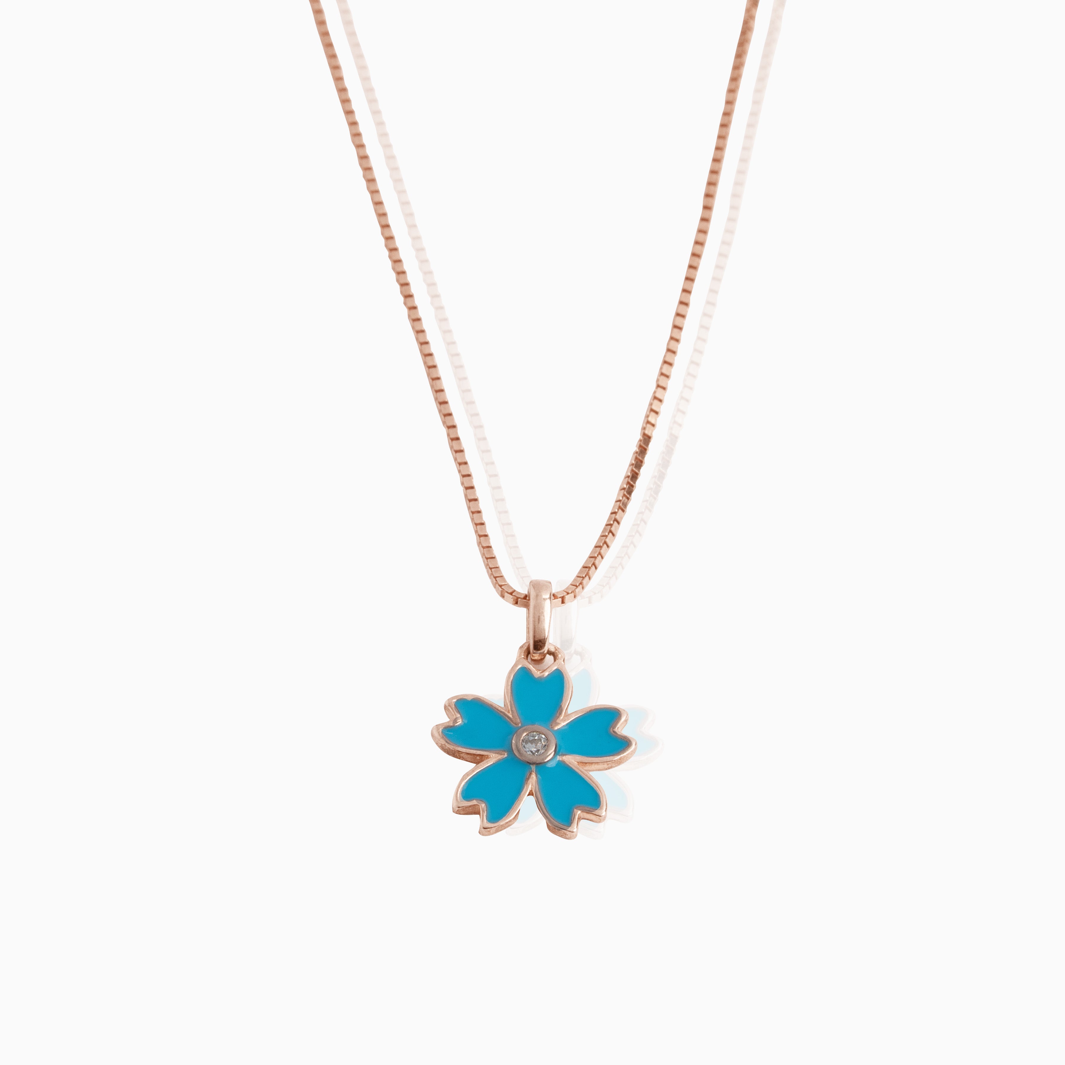 flower pendant silver chain