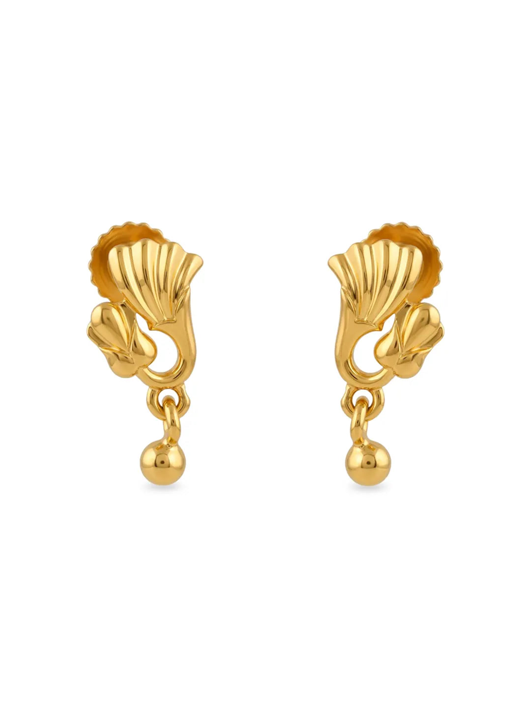 gold floral earrings for women