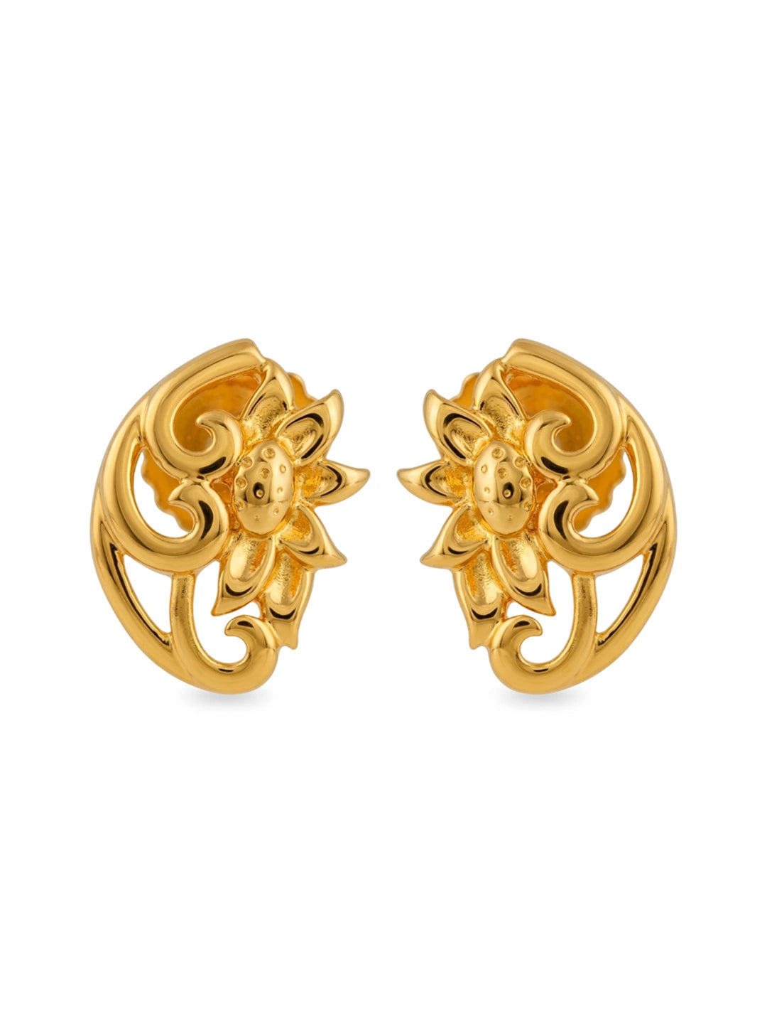 gold flower earrings for women