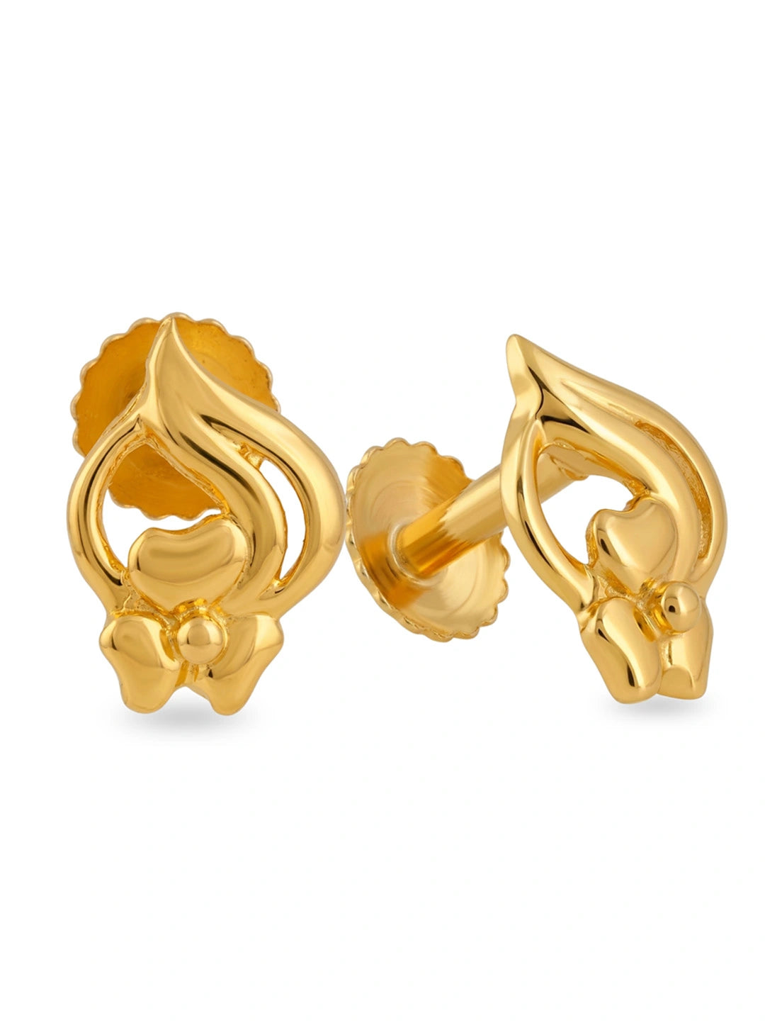 gold leaf design earrings for women
