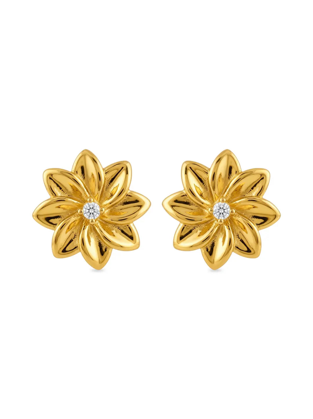 gold petal earrings for women