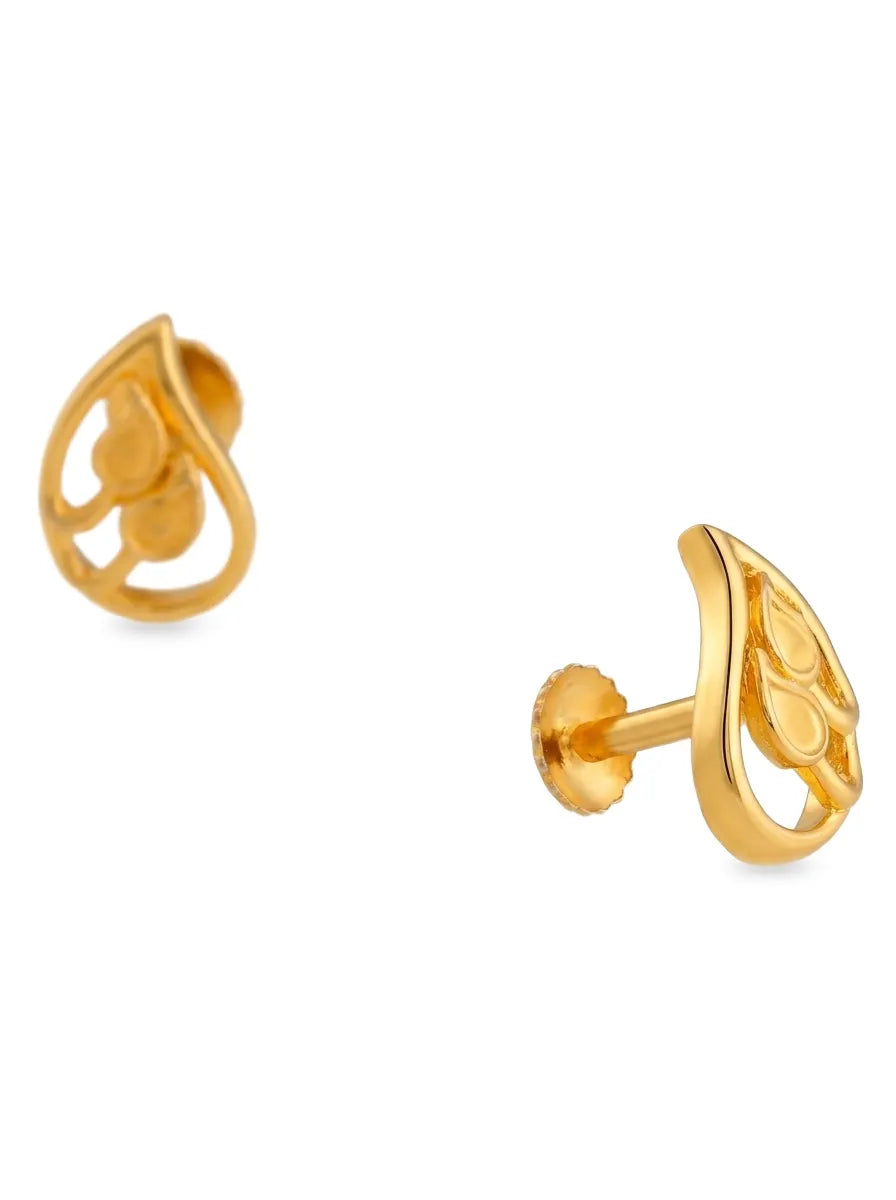 gold plated 925 silver leaf earrings for women