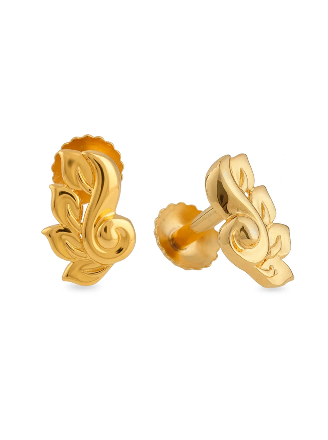 gold plated floral earrings for women