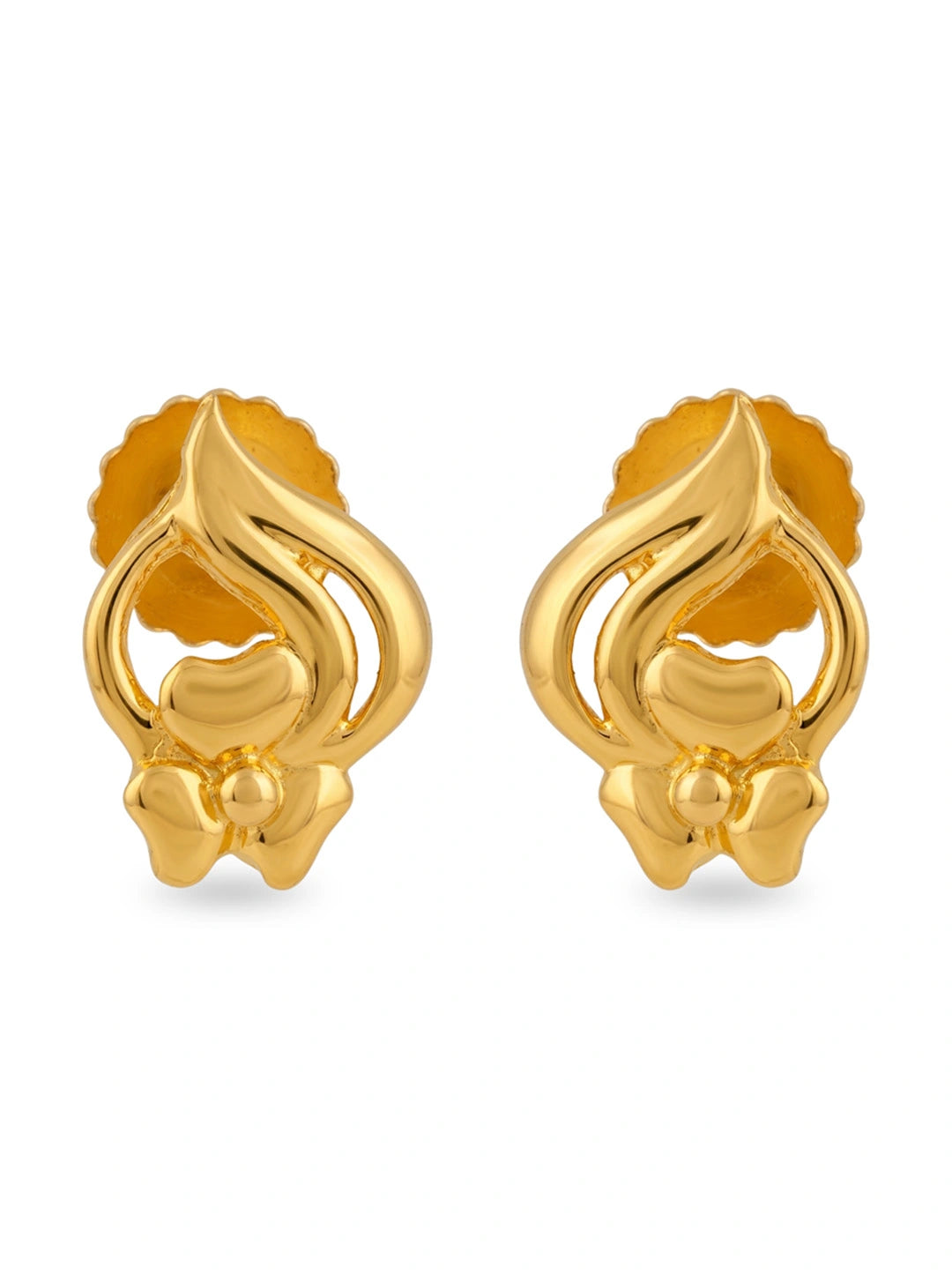 gold plated floral stud earrings
