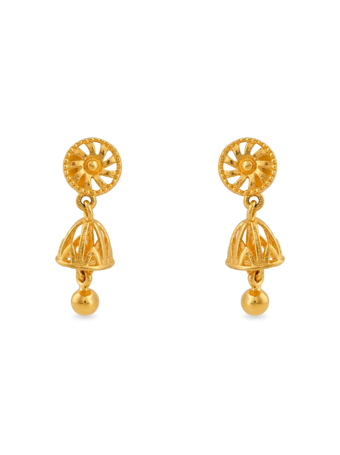 gold plated jhumka drop earrings